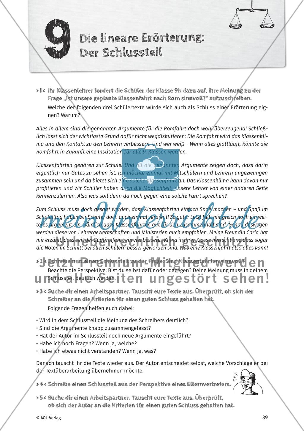 Die lineare Erörterung - meinUnterricht