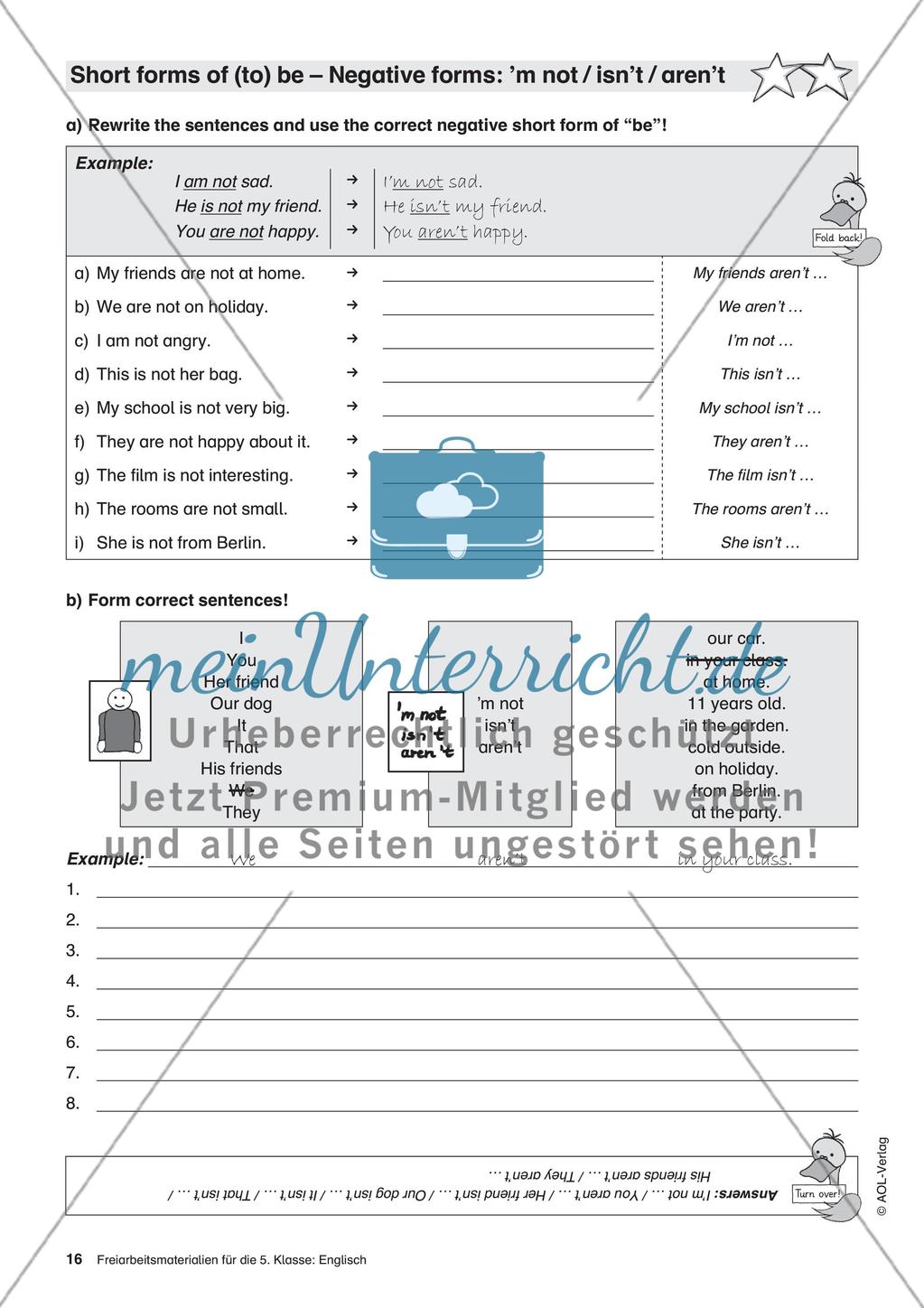 Freiarbeitsmaterialien für die 5. Klasse: Englisch – Teil 1 Preview 11