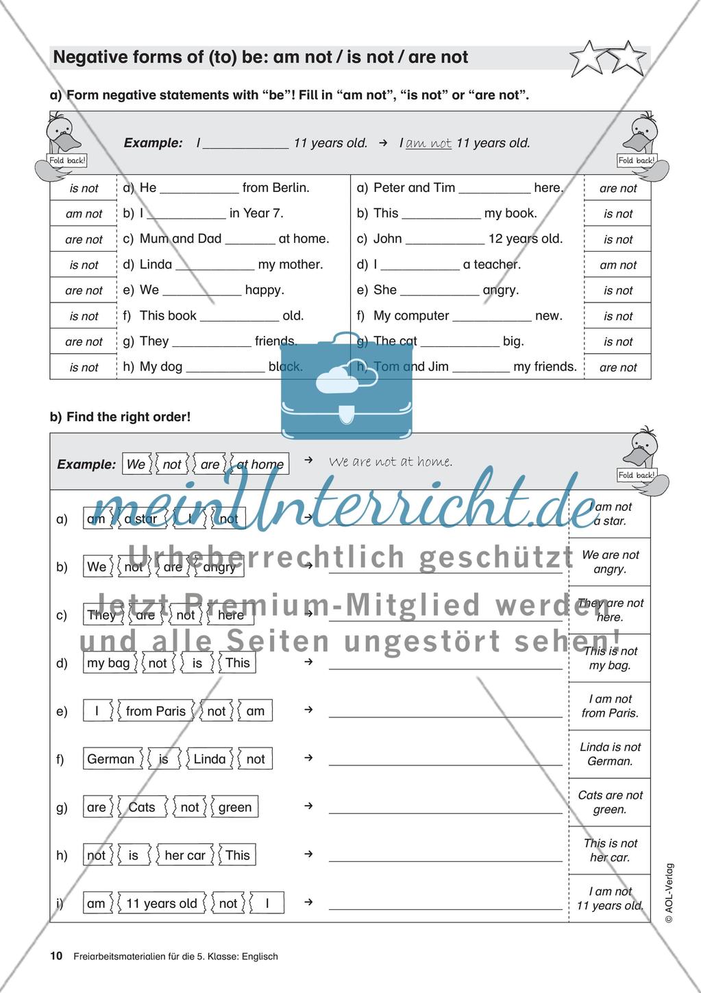 Freiarbeitsmaterialien für die 5. Klasse: Englisch – Teil 1 Preview 5