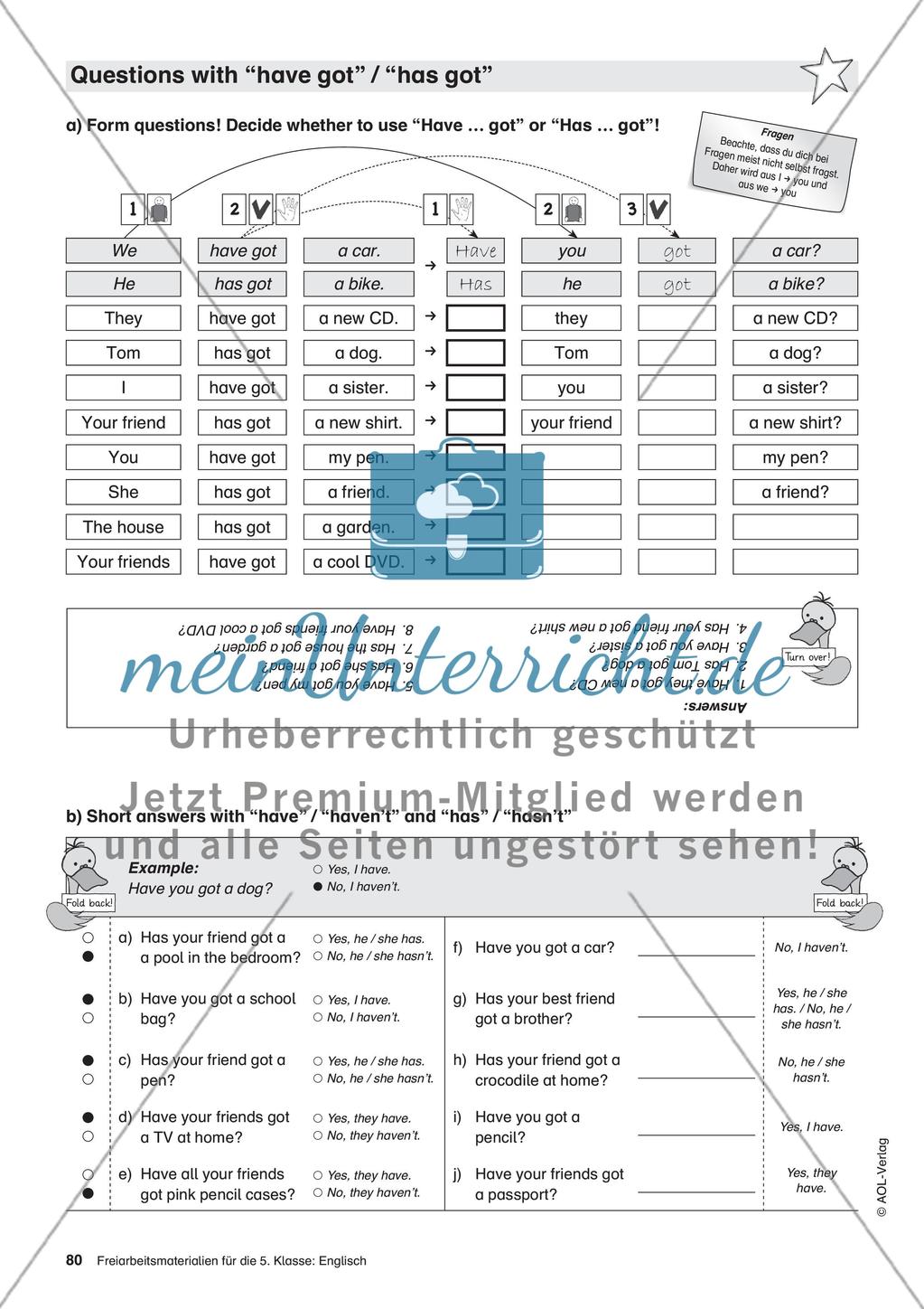 Freiarbeitsmaterialien für die 5. Klasse: Englisch – Teil 8 Preview 1