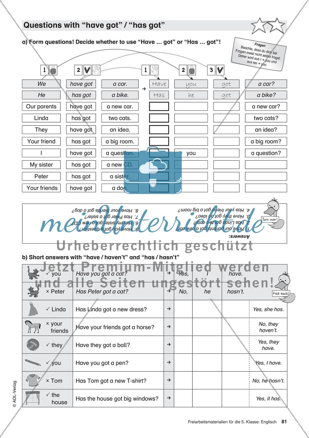 Freiarbeitsmaterialien für die 5. Klasse: Englisch – Teil 8 Preview 2