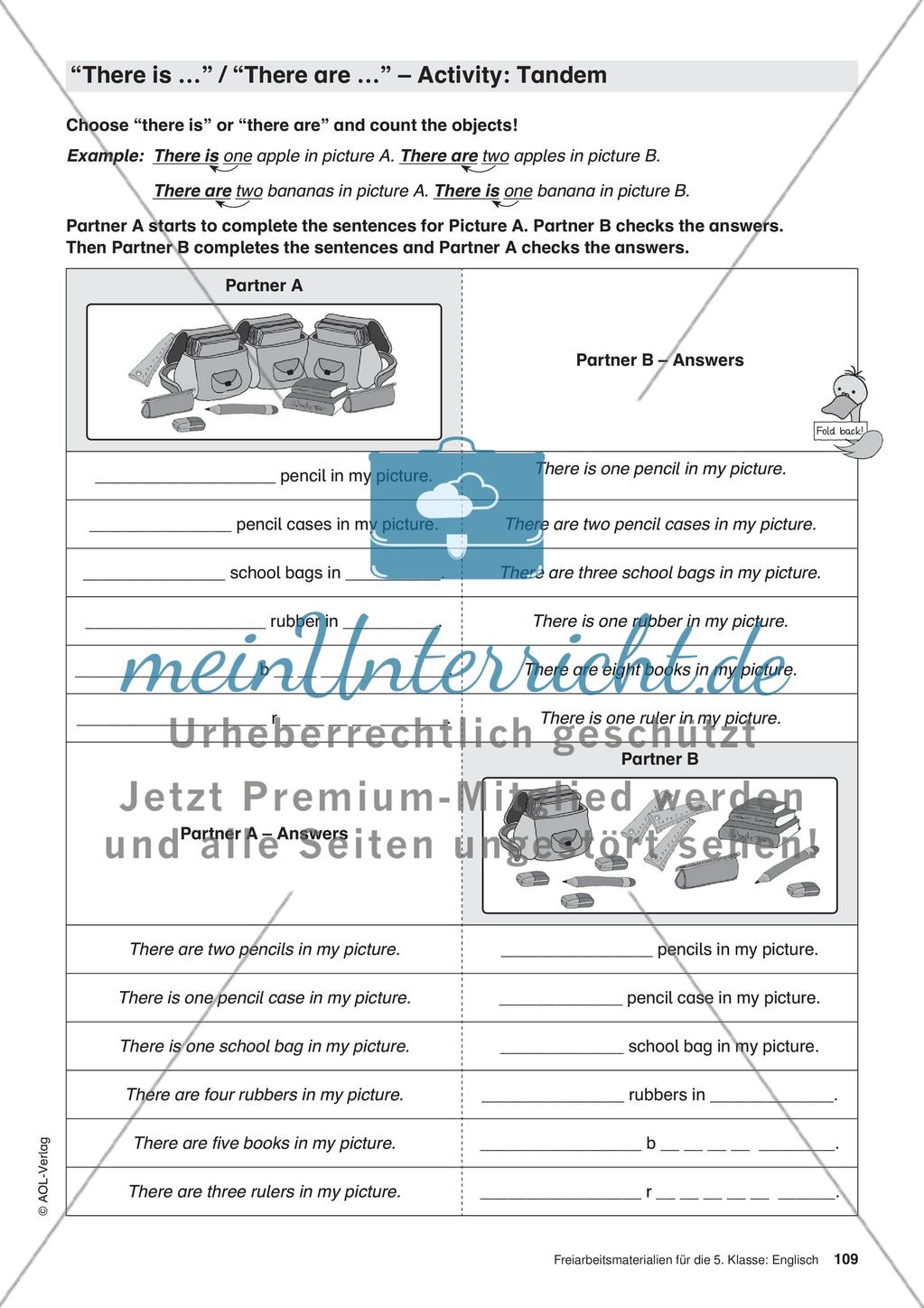 Freiarbeitsmaterialien für die 5. Klasse: Englisch – Teil 10 Preview 10