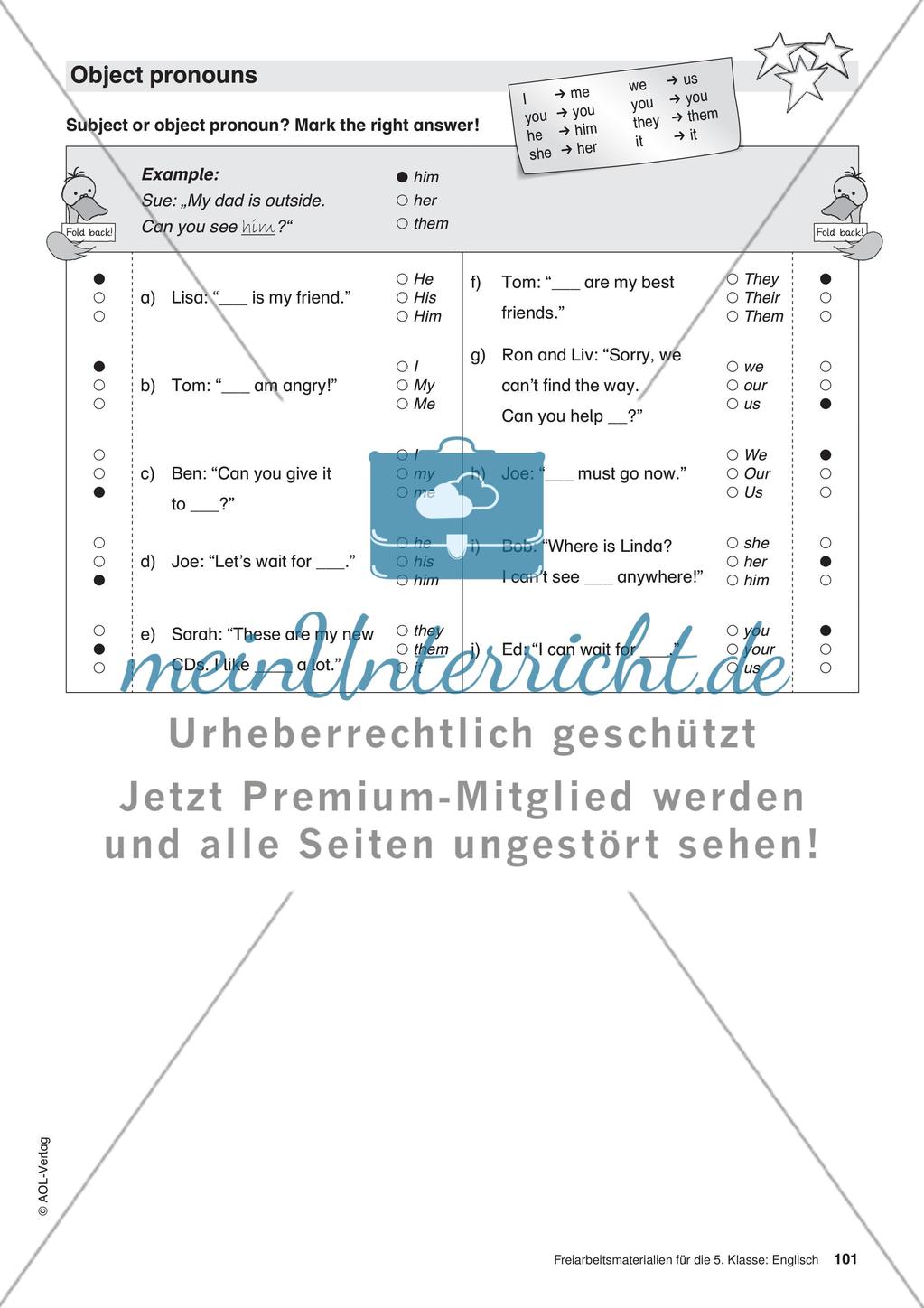Freiarbeitsmaterialien für die 5. Klasse: Englisch – Teil 10 Preview 2
