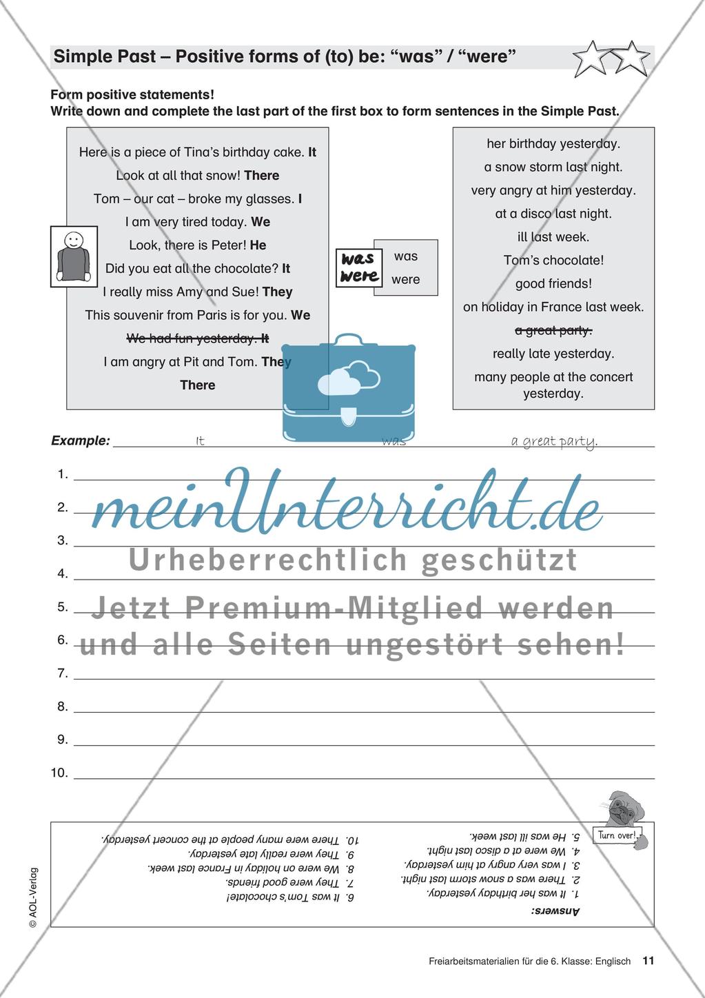 Freiarbeitsmaterialien für die 6. Klasse: Englisch – Teil 1 Preview 7