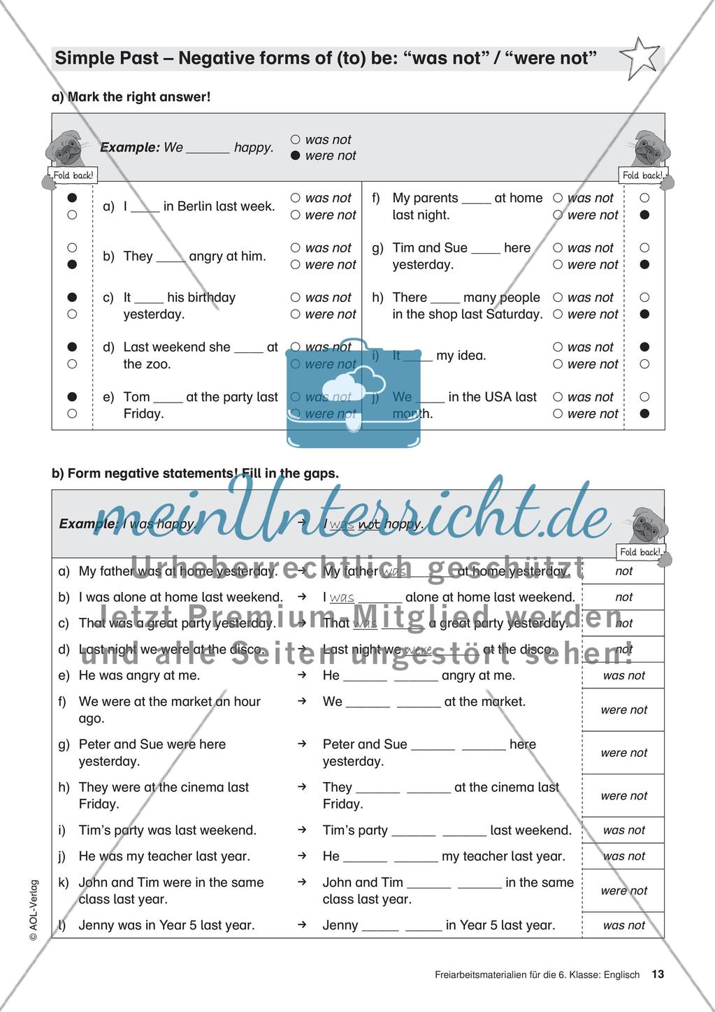 Freiarbeitsmaterialien für die 6. Klasse: Englisch – Teil 1 Preview 9