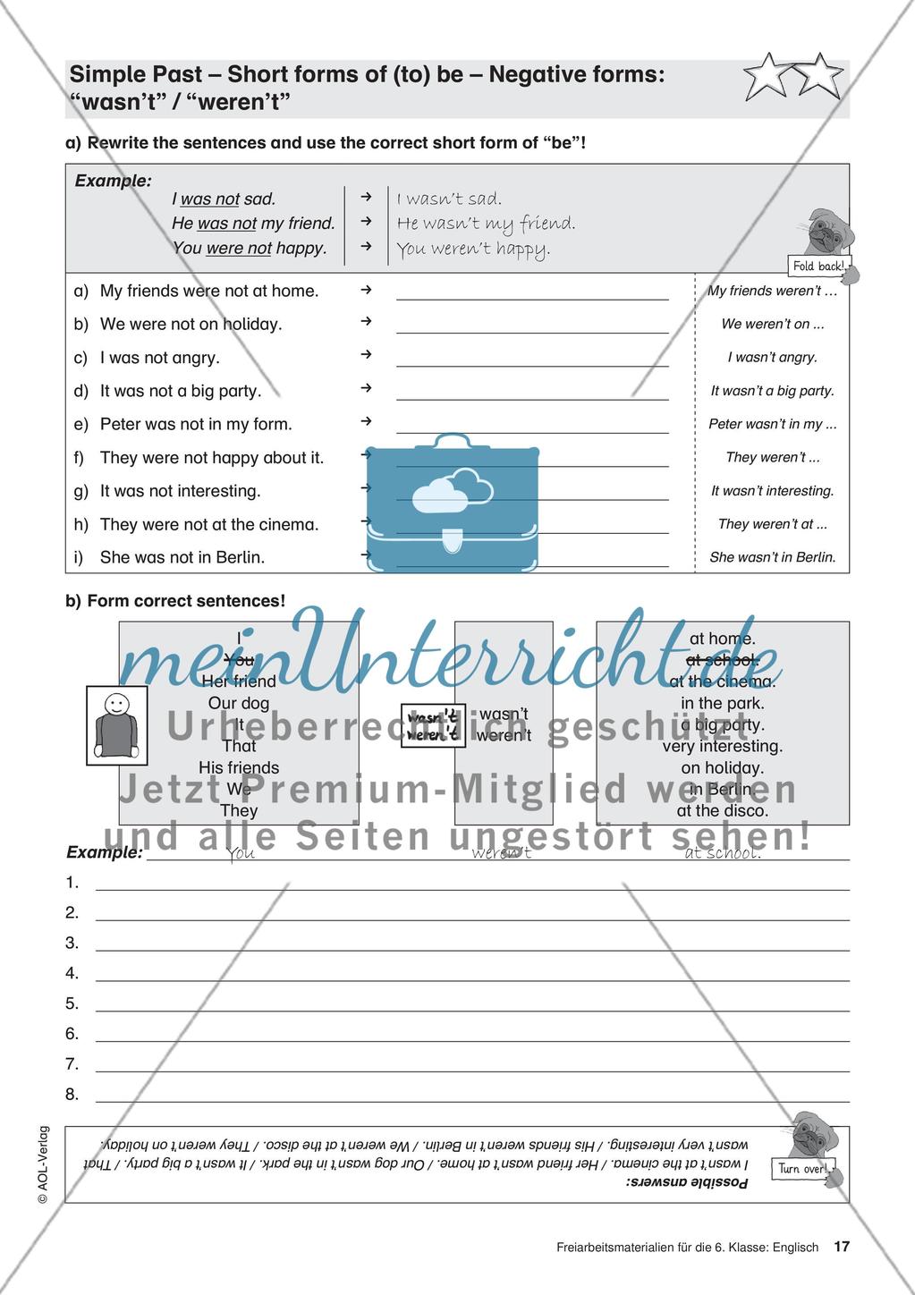 Freiarbeitsmaterialien für die 6. Klasse: Englisch – Teil 2 Preview 2