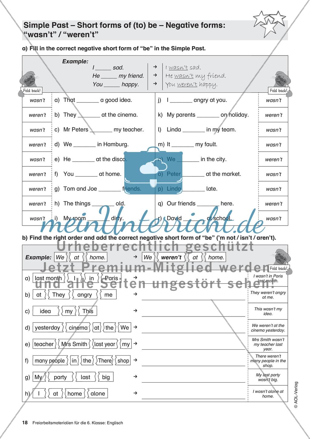 Freiarbeitsmaterialien für die 6. Klasse: Englisch – Teil 2 Preview 3