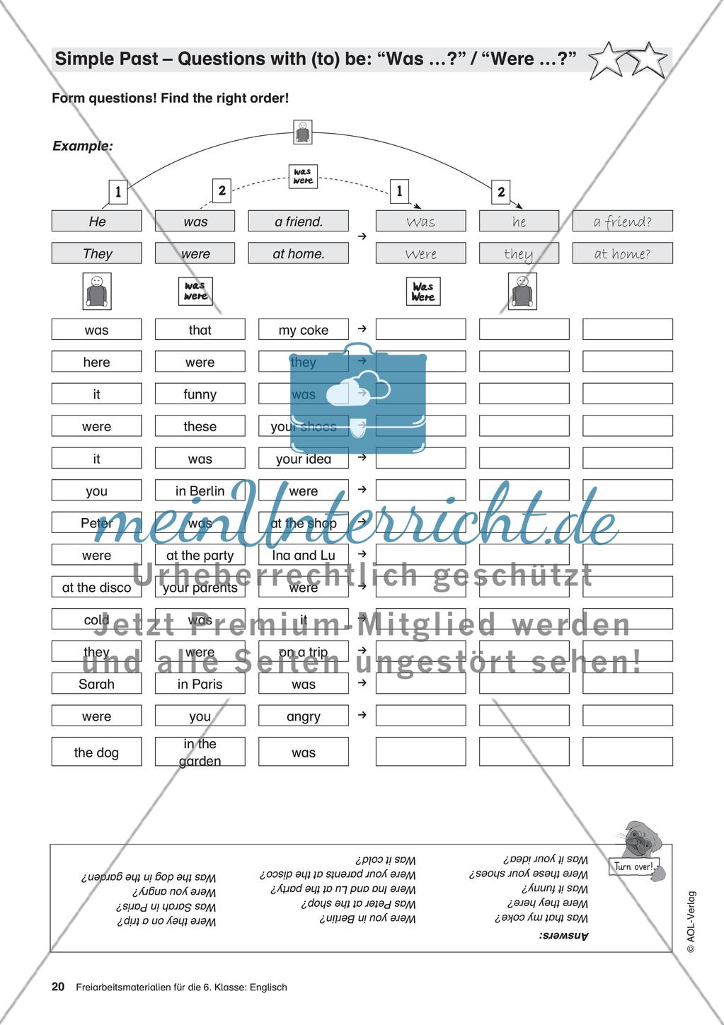 Freiarbeitsmaterialien für die 6. Klasse: Englisch – Teil 2 Preview 5