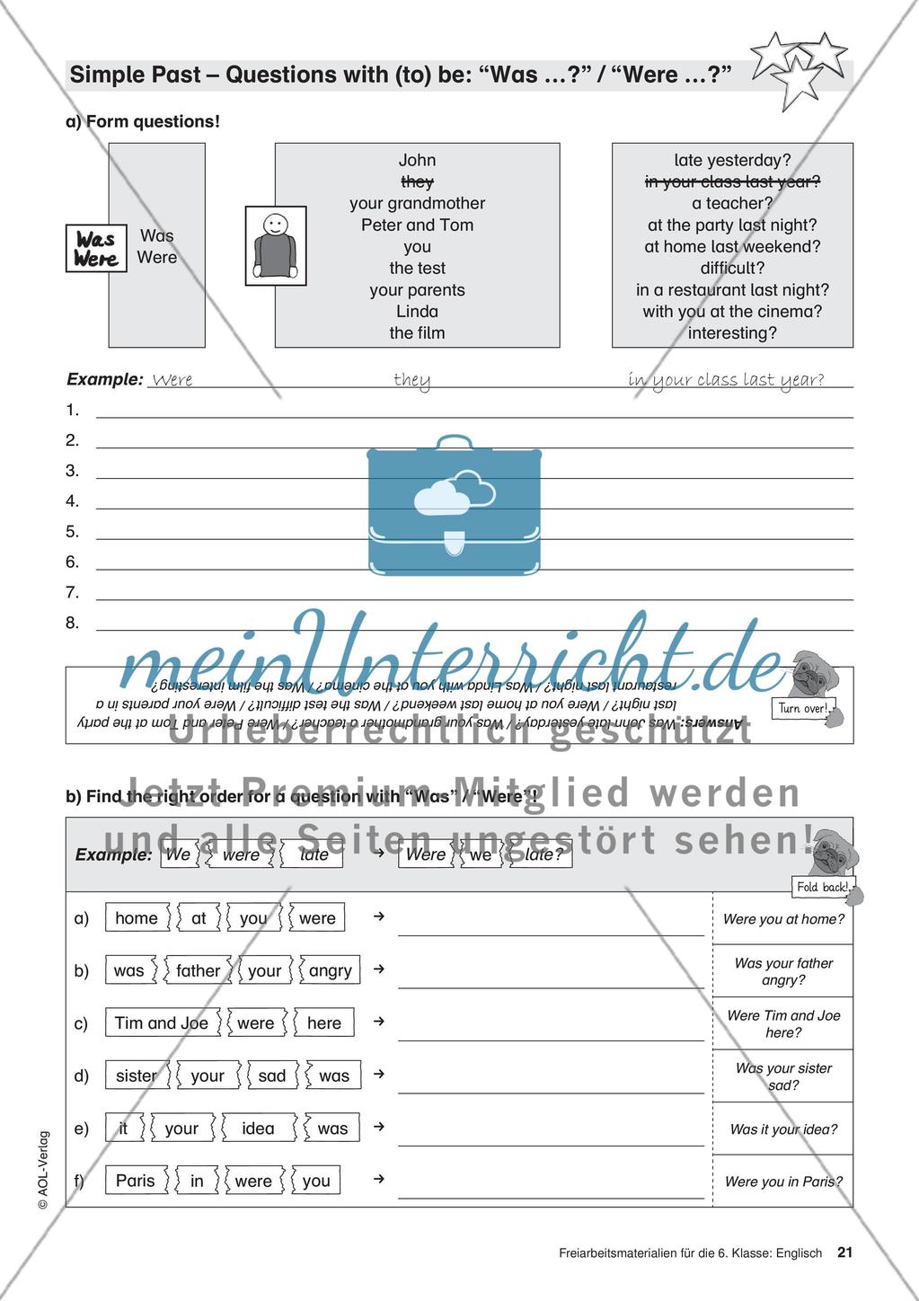Freiarbeitsmaterialien für die 6. Klasse: Englisch – Teil 2 Preview 6