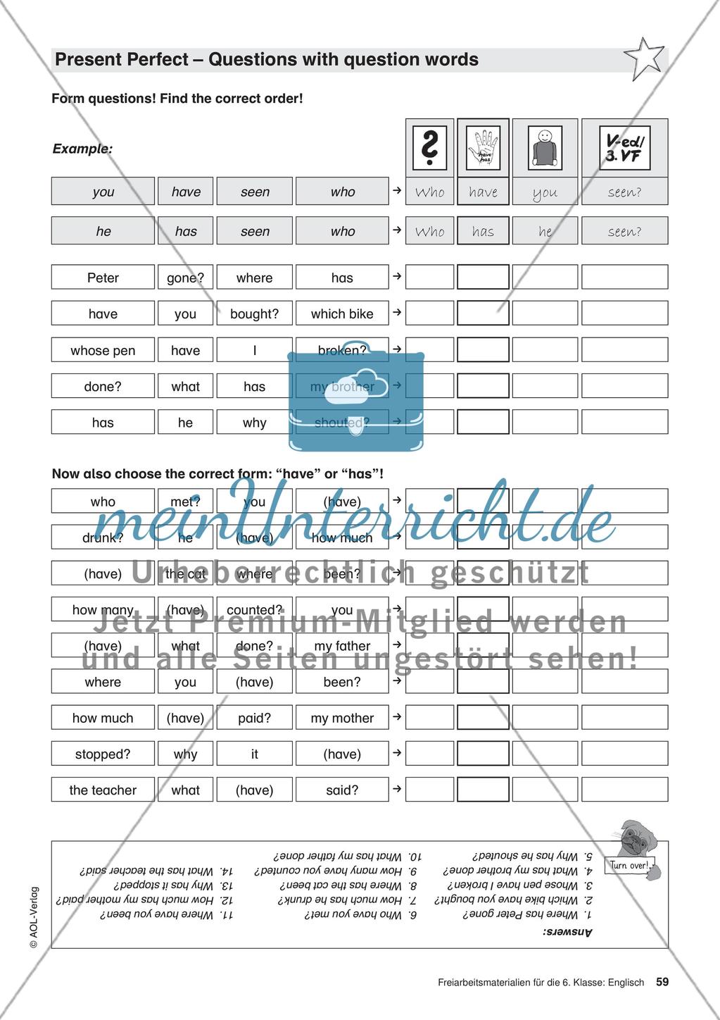 Freiarbeitsmaterialien für die 6. Klasse: Englisch – Teil 6 Preview 1