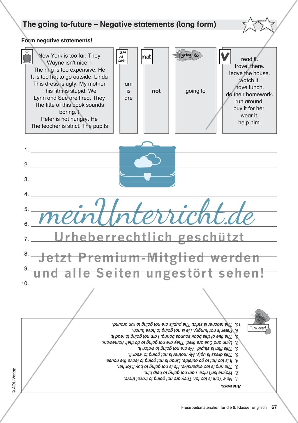 Freiarbeitsmaterialien für die 6. Klasse: Englisch – Teil 6 Preview 9