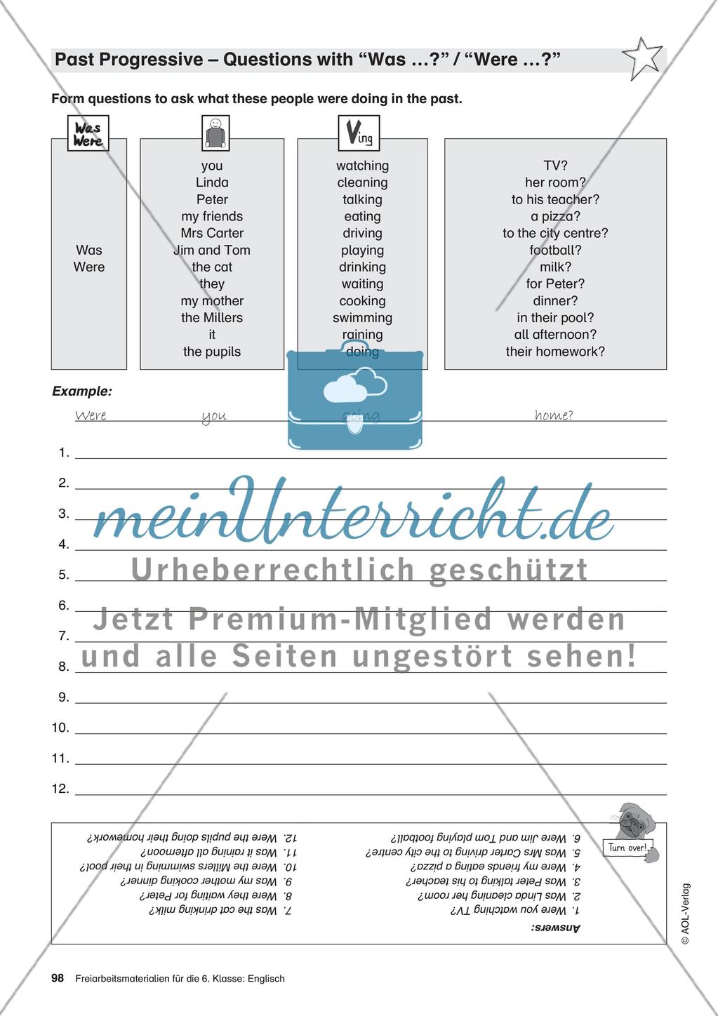 Freiarbeitsmaterialien für die 6. Klasse: Englisch – Teil 9 Preview 11