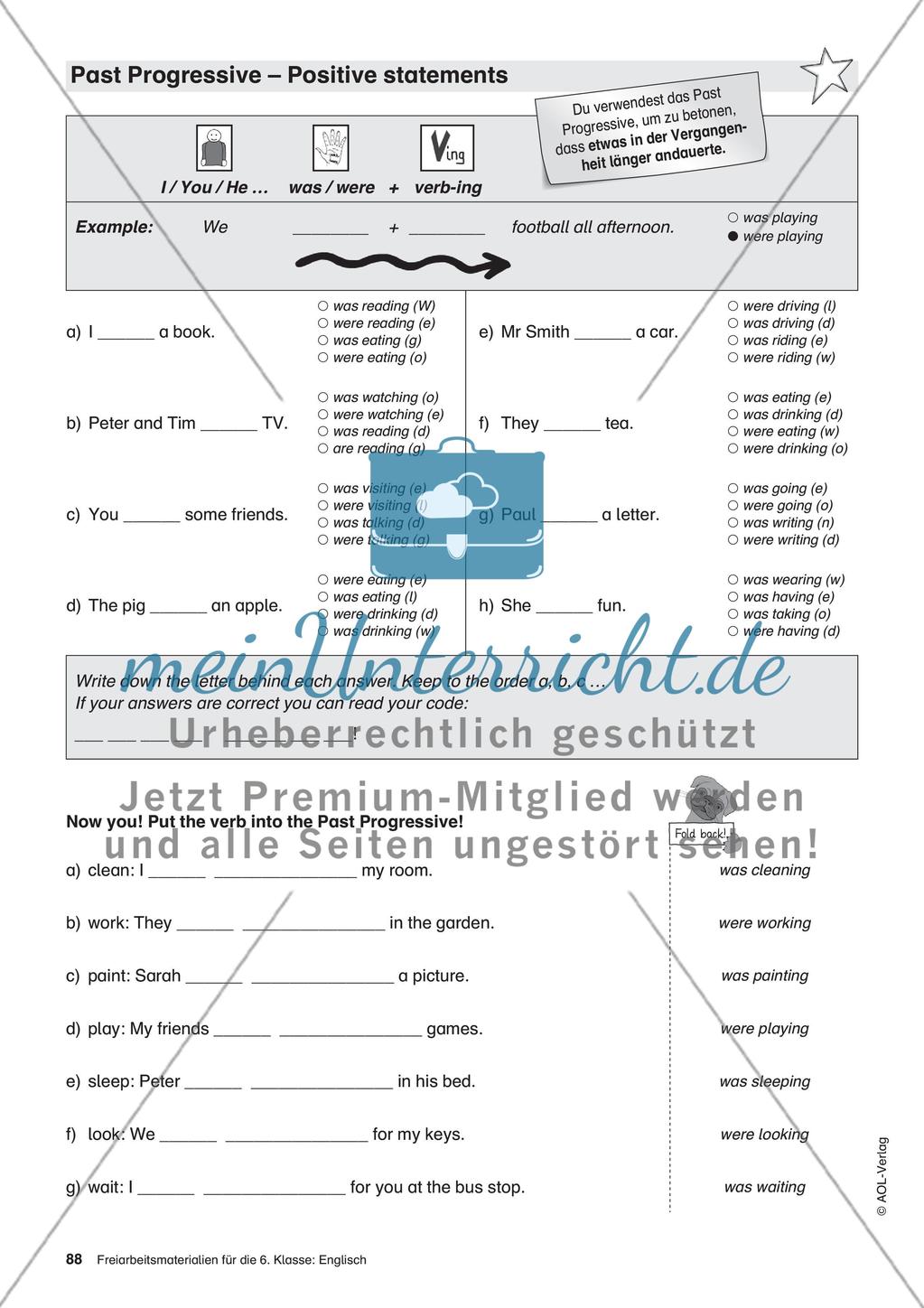 Freiarbeitsmaterialien für die 6. Klasse: Englisch – Teil 9 Preview 1
