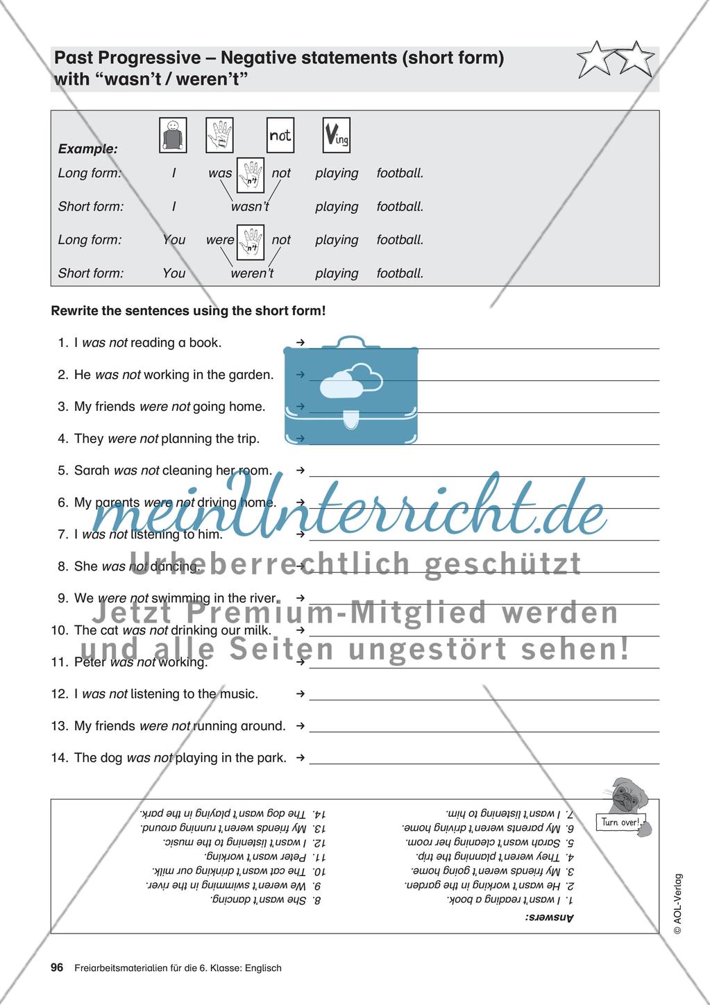 Freiarbeitsmaterialien für die 6. Klasse: Englisch – Teil 9 Preview 9