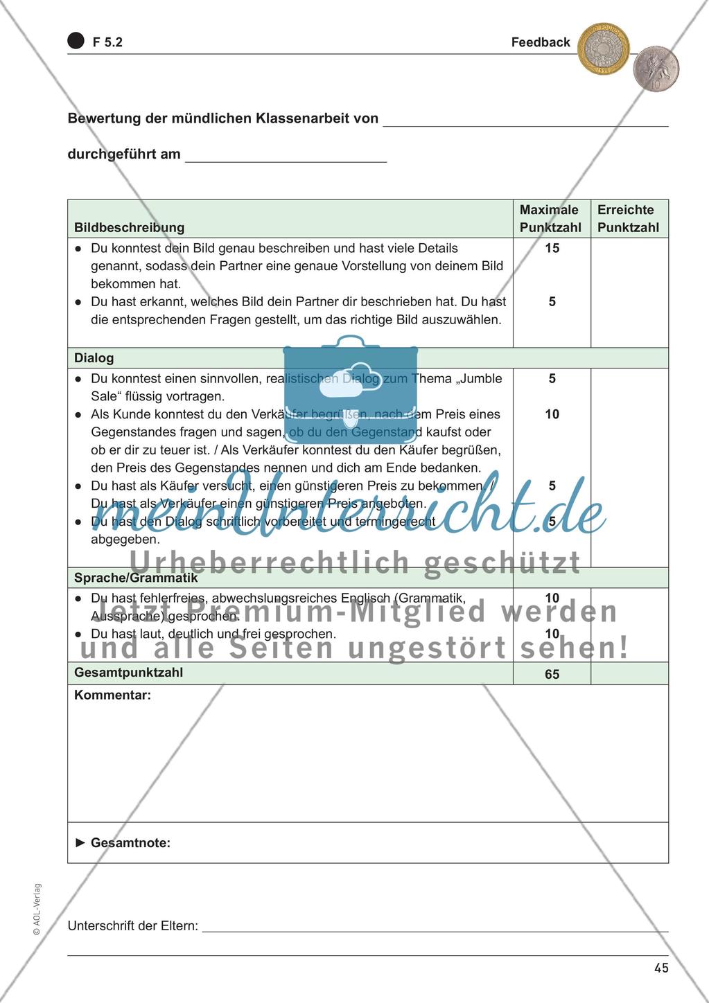 Kopiervorlagen für die Prüfungen in Klasse 5 Preview 15