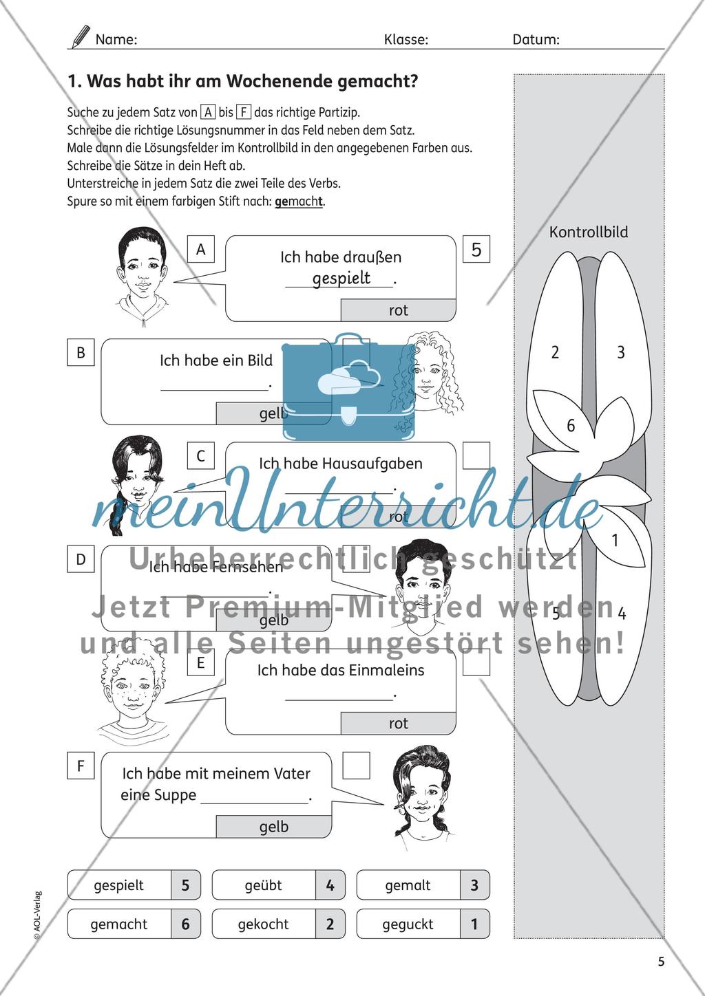 Perfektbildung mit haben Preview 1
