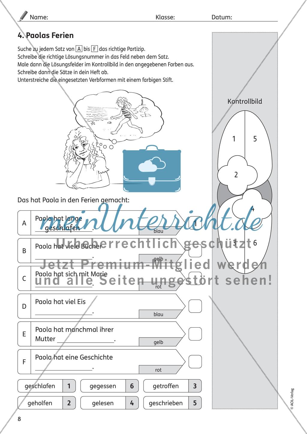 Perfektbildung mit haben Preview 4