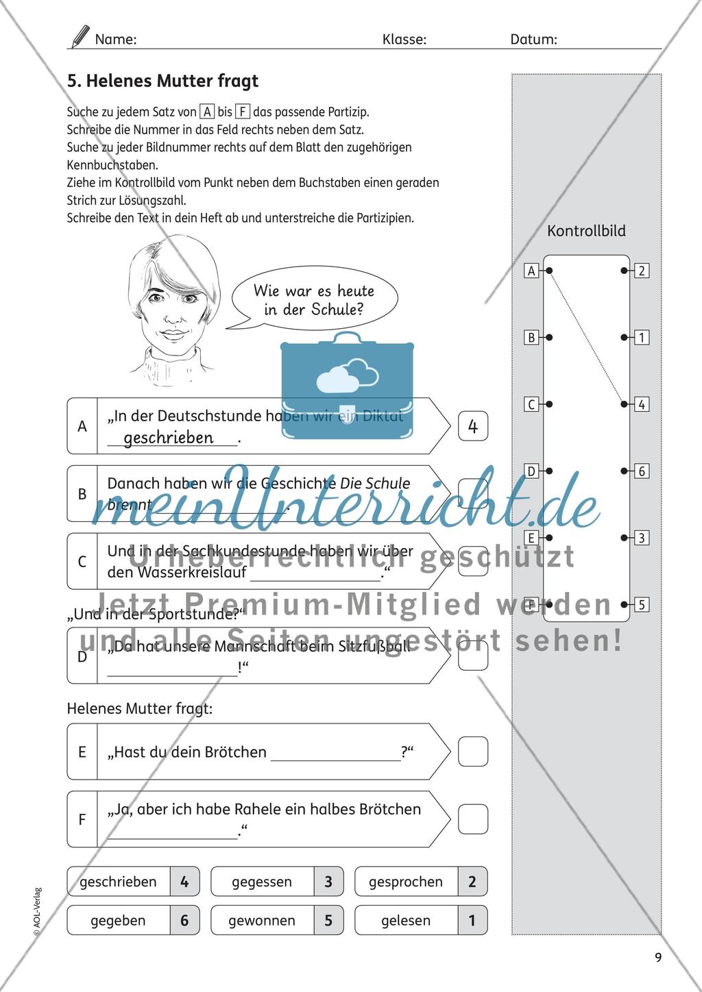 Perfektbildung mit haben Preview 5