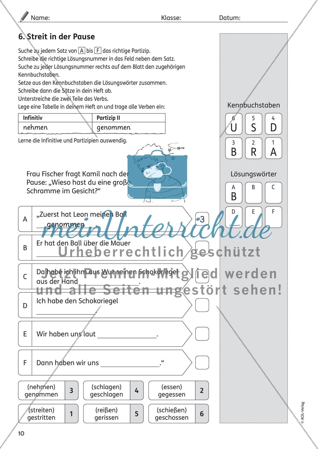 Perfektbildung mit haben Preview 6