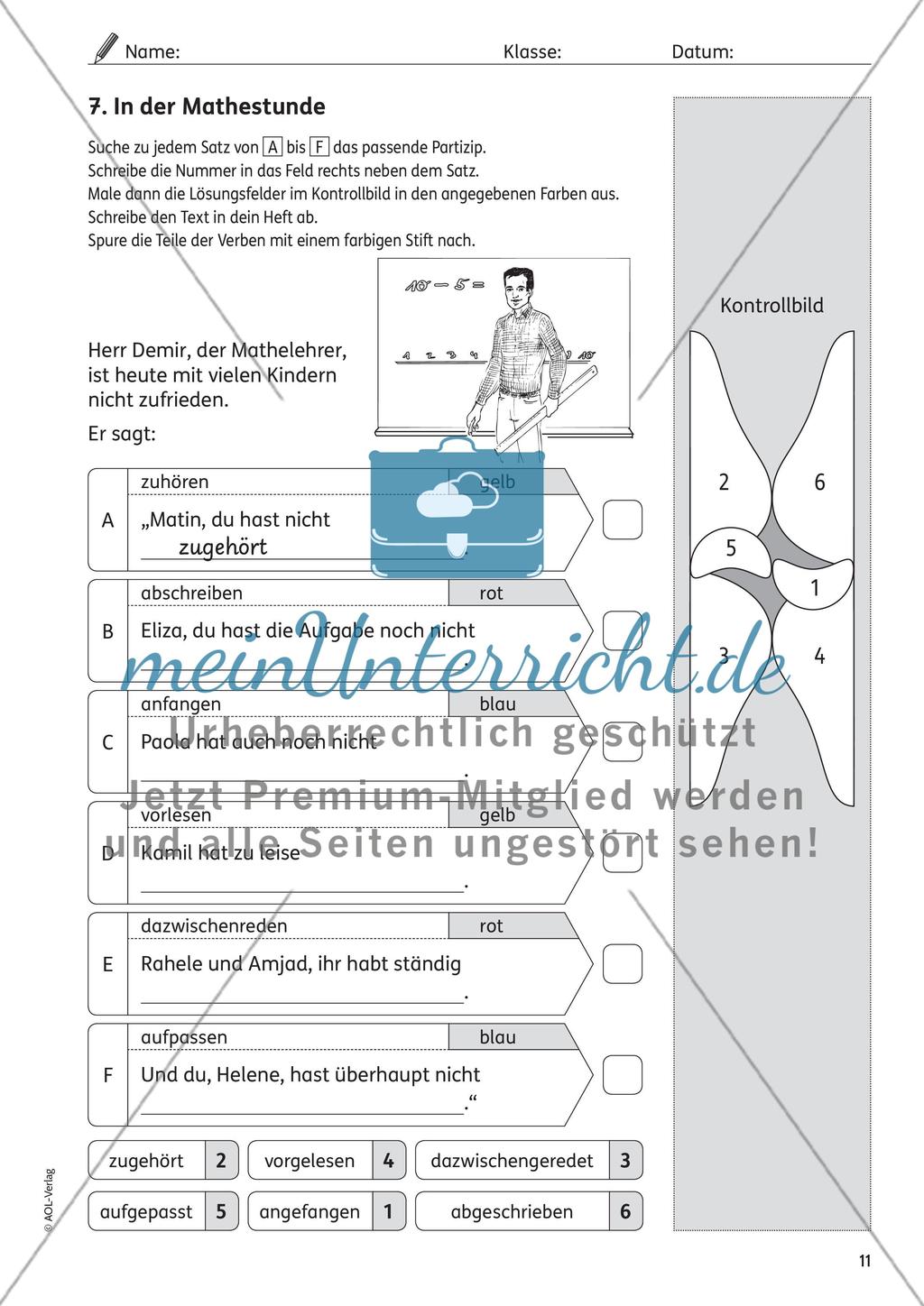 Perfektbildung mit haben Preview 7