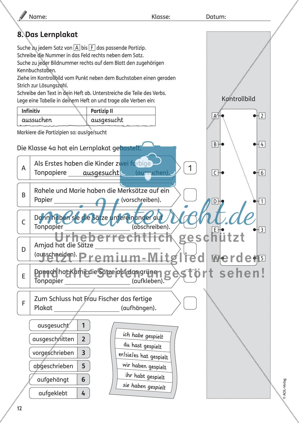 Perfektbildung mit haben Preview 8