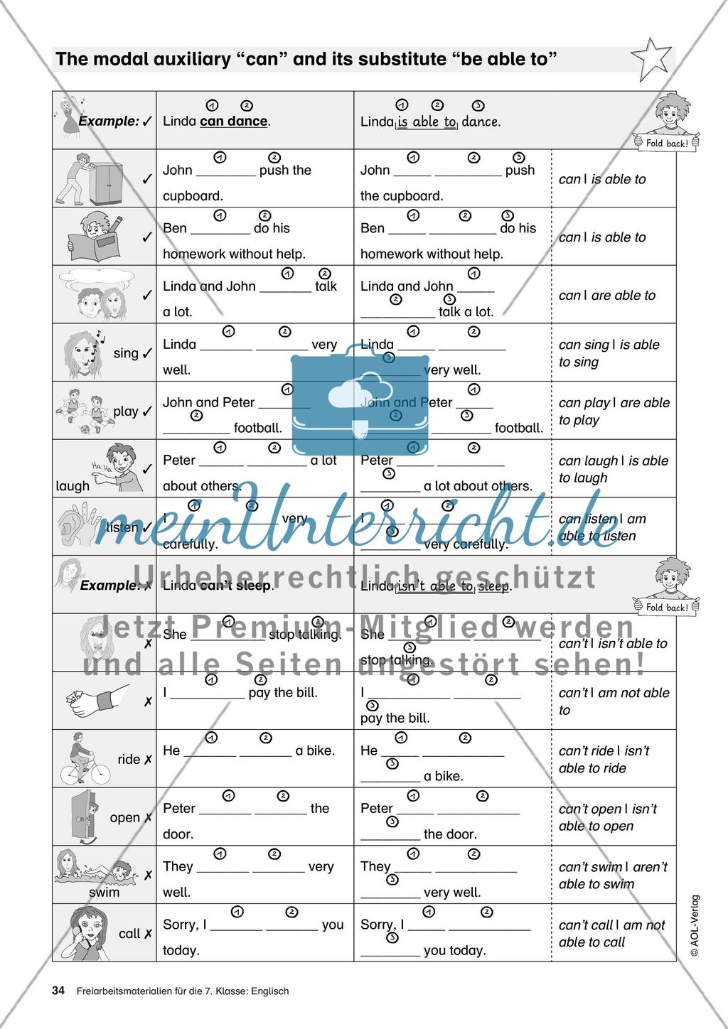 Freiarbeitsmaterialien für die 7. Klasse: Englisch - Teil 3 Preview 1