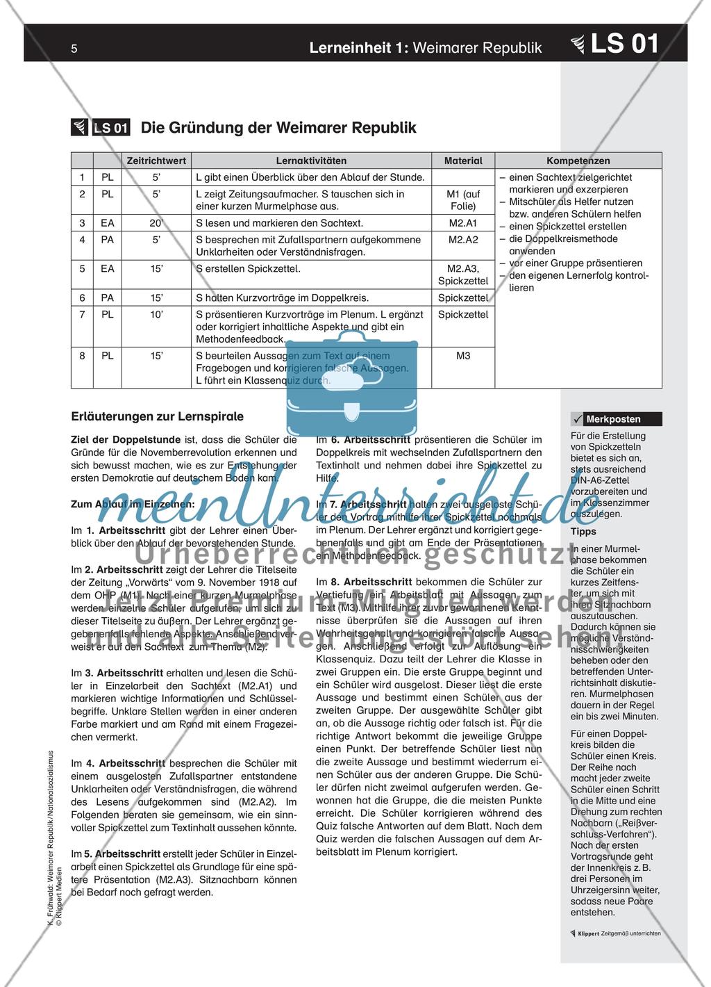 LS 01 Die Gründung der Weimarer Republik Preview 1