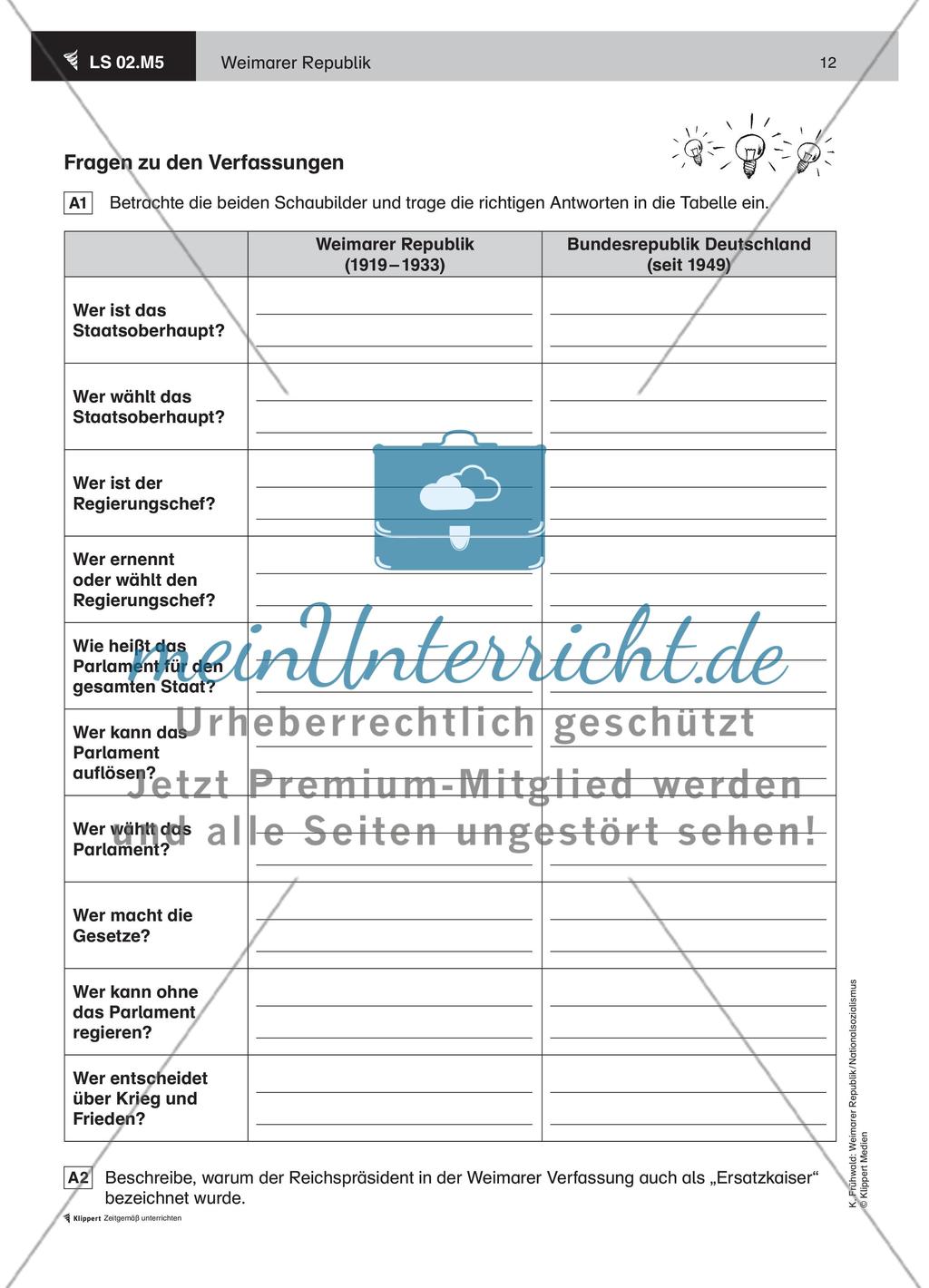 LS 02 Weimarer Republik und Bundesrepublik – ein Vergleich der Verfassungen Preview 4