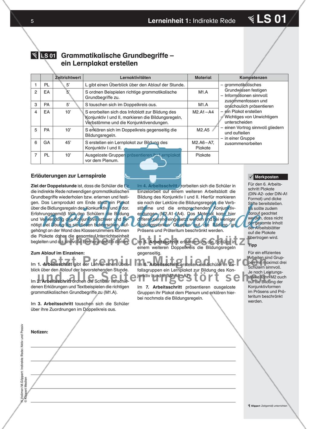 Grammatikalische Grundbegriffe – ein Lernplakat erstellen Preview 1