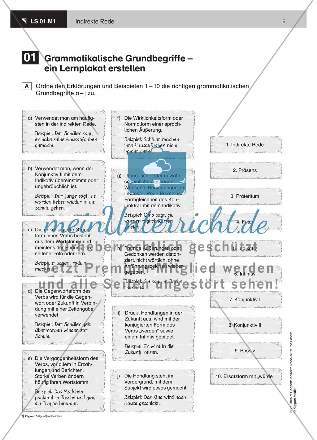 Grammatikalische Grundbegriffe – ein Lernplakat erstellen Preview 2