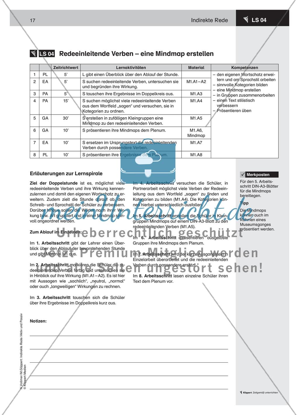 Redeeinleitende Verben – eine Mindmap erstellen Preview 1