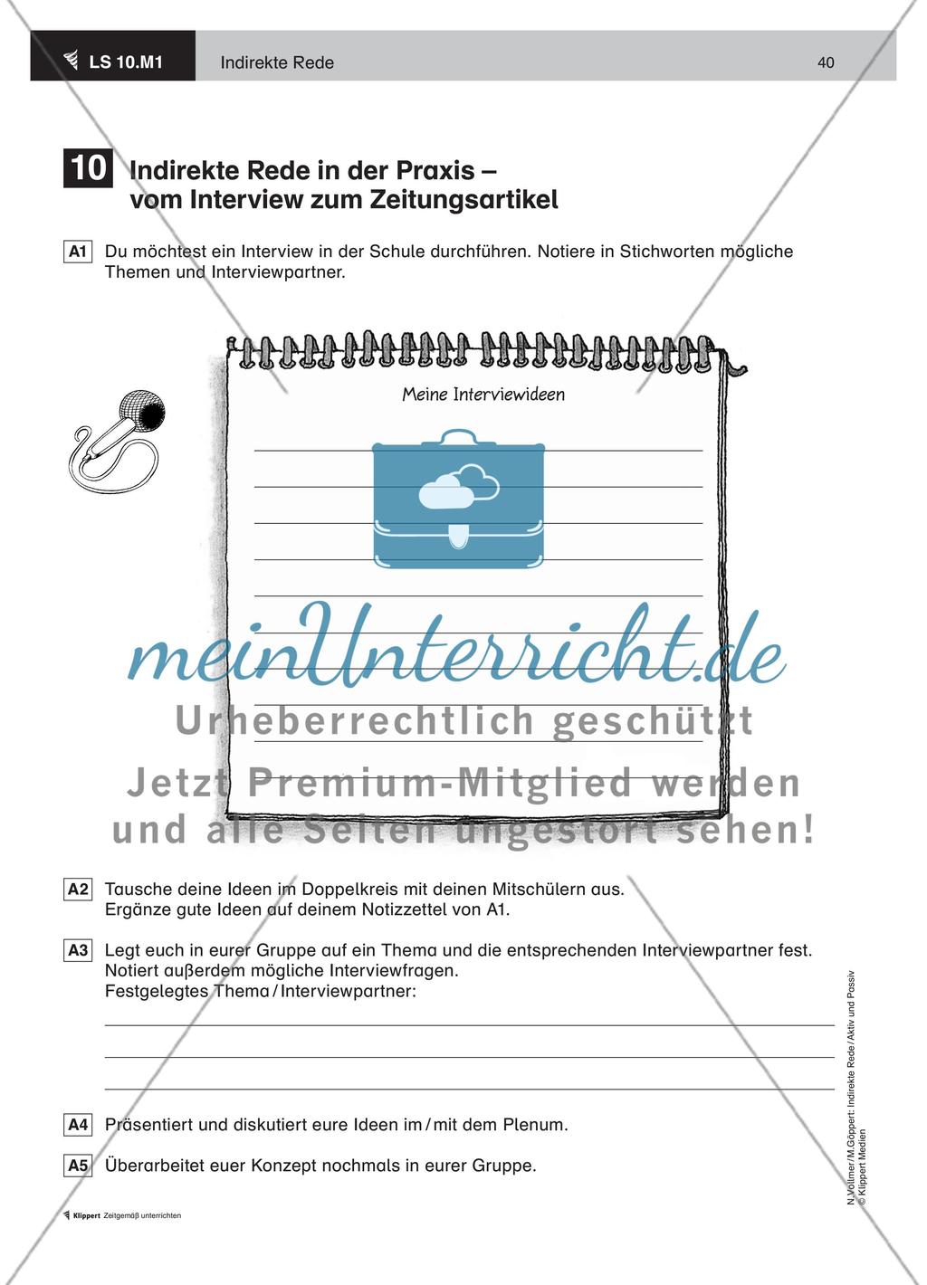 Indirekte Rede in der Praxis – vom Interview zum Zeitungsartikel Preview 2