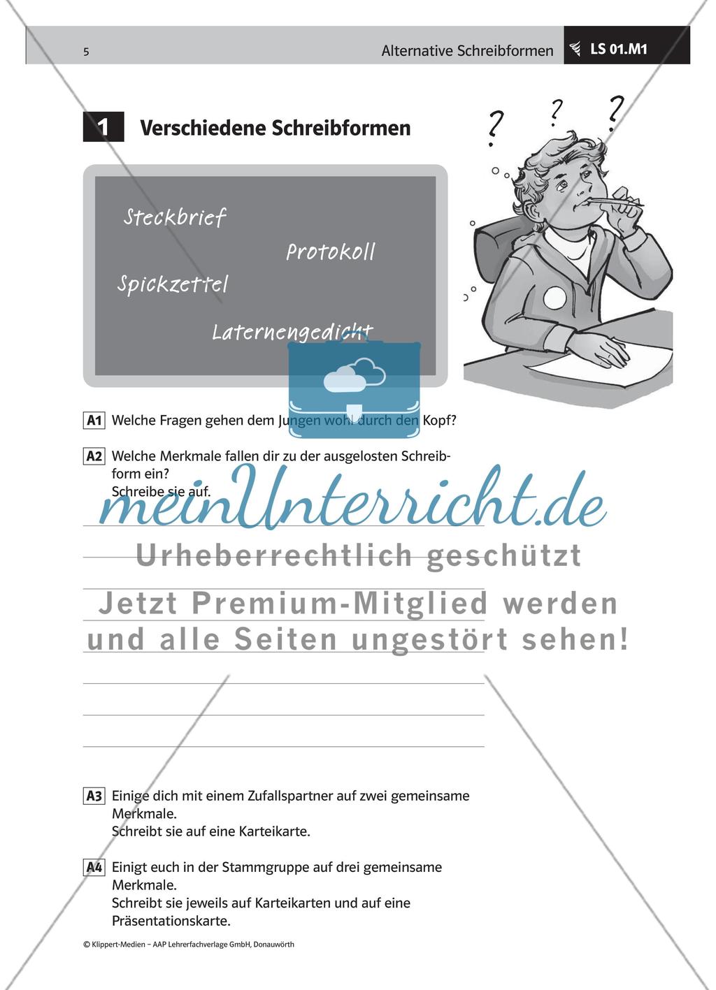Verschiedene Schreibformen beschreiben Preview 2