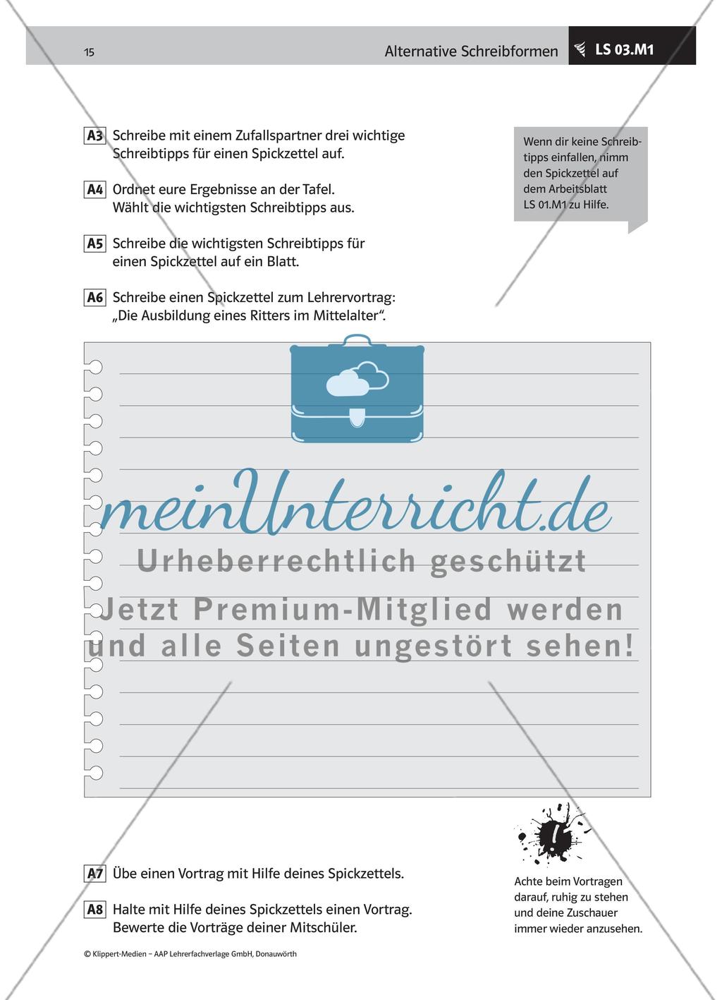 Schreibtipps zur Gestaltung eines Spickzettels erstellen Preview 3