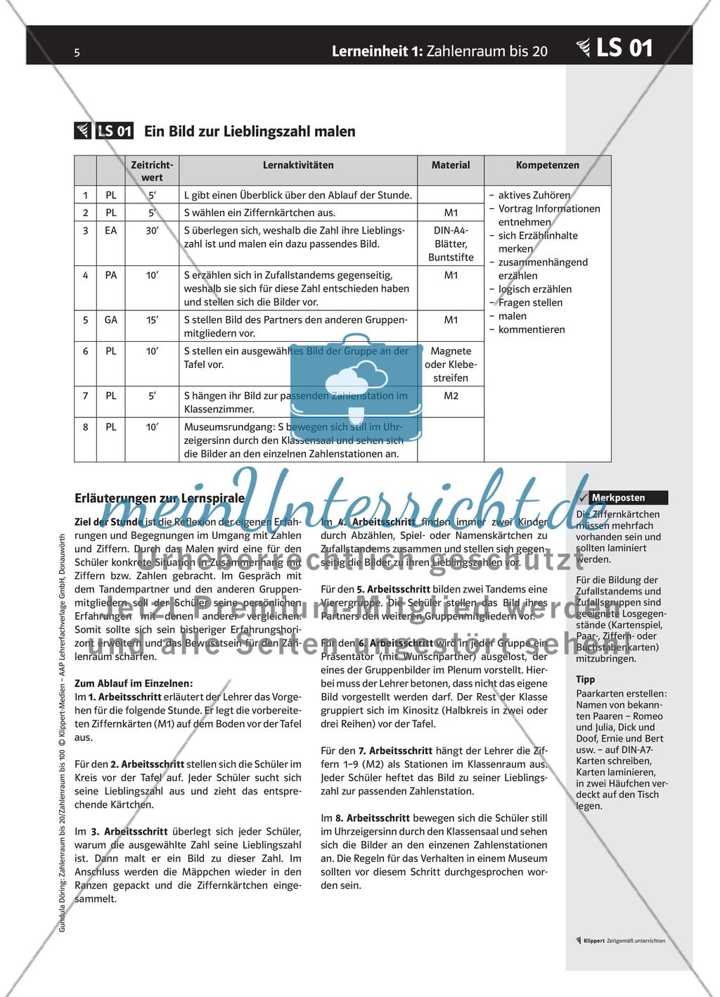 LS 01 Ein Bild zur Lieblingszahl malen Preview 1