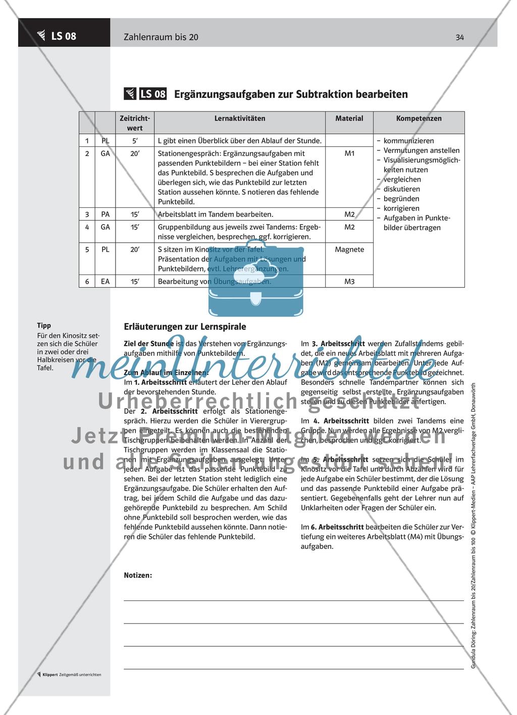 LS 08 Ergänzungsaufgaben zur Subtraktion bearbeiten Preview 1