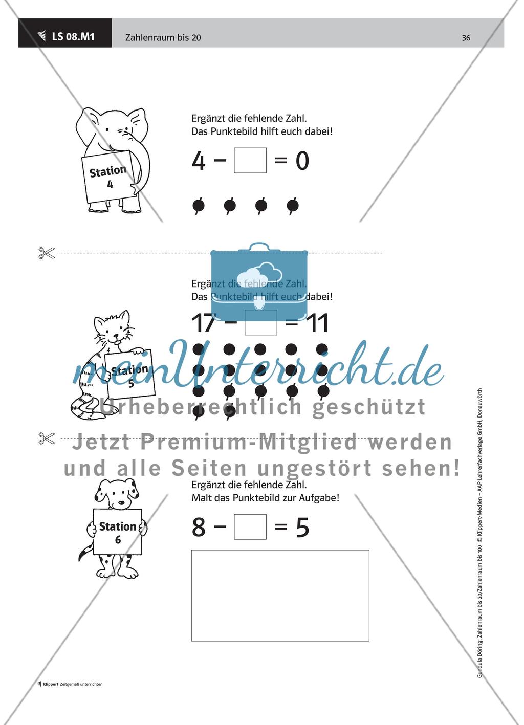 LS 08 Ergänzungsaufgaben zur Subtraktion bearbeiten Preview 3