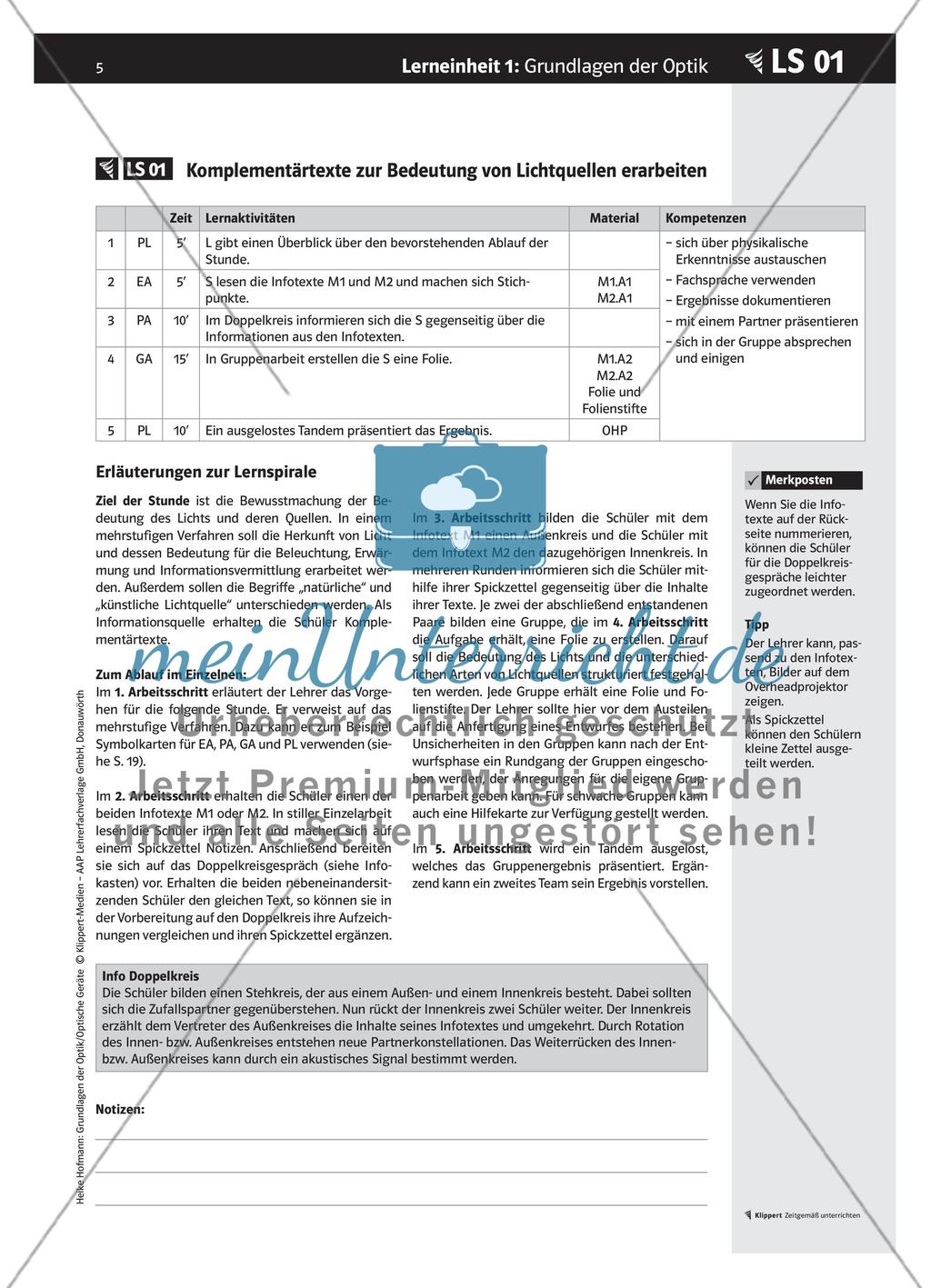 LS 01 Komplementärtexte zur Bedeutung von Lichtquellen erarbeiten Preview 2