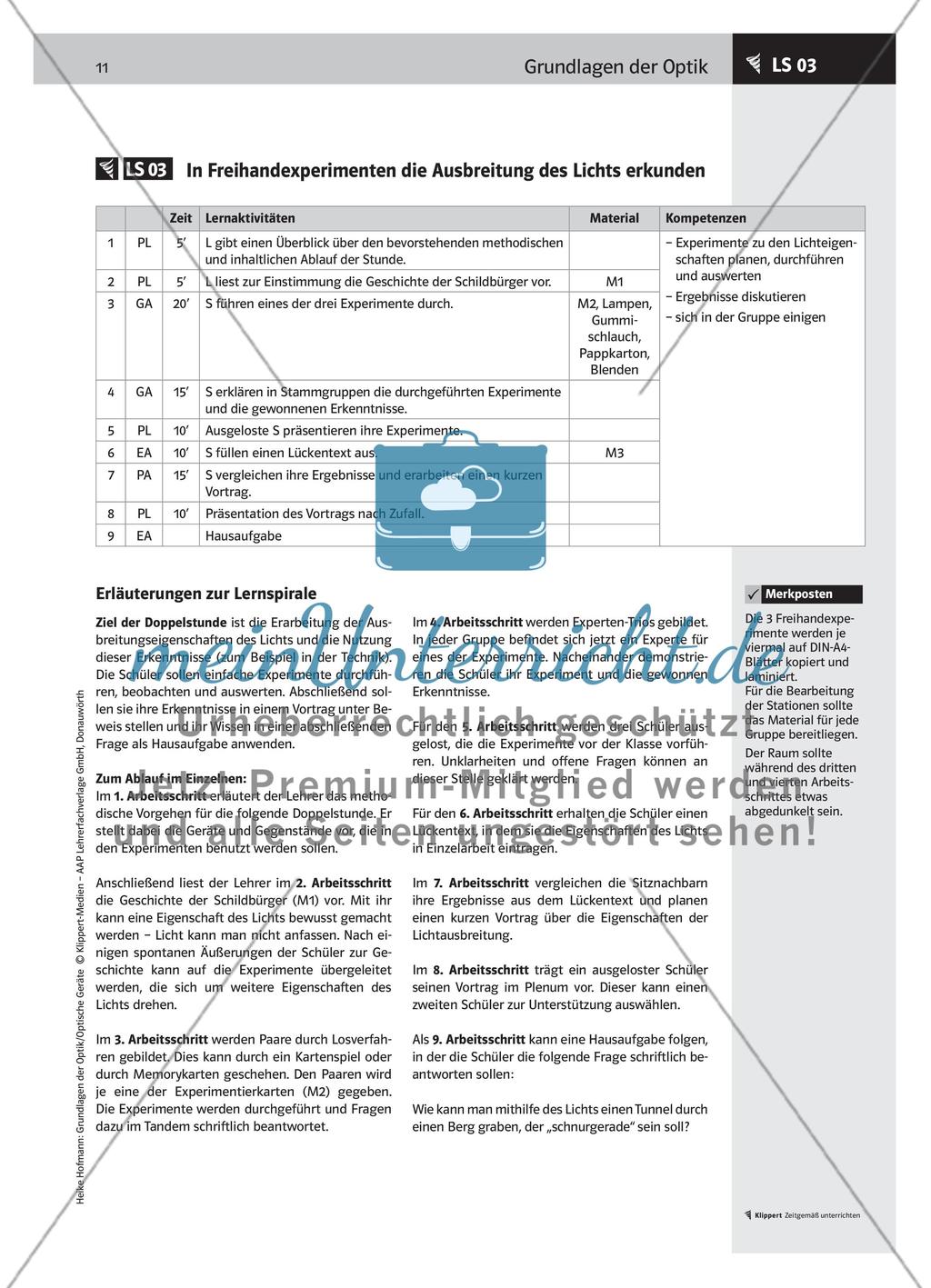 LS 03 In Freihandexperimenten die Ausbreitung des Lichts erkunden Preview 1