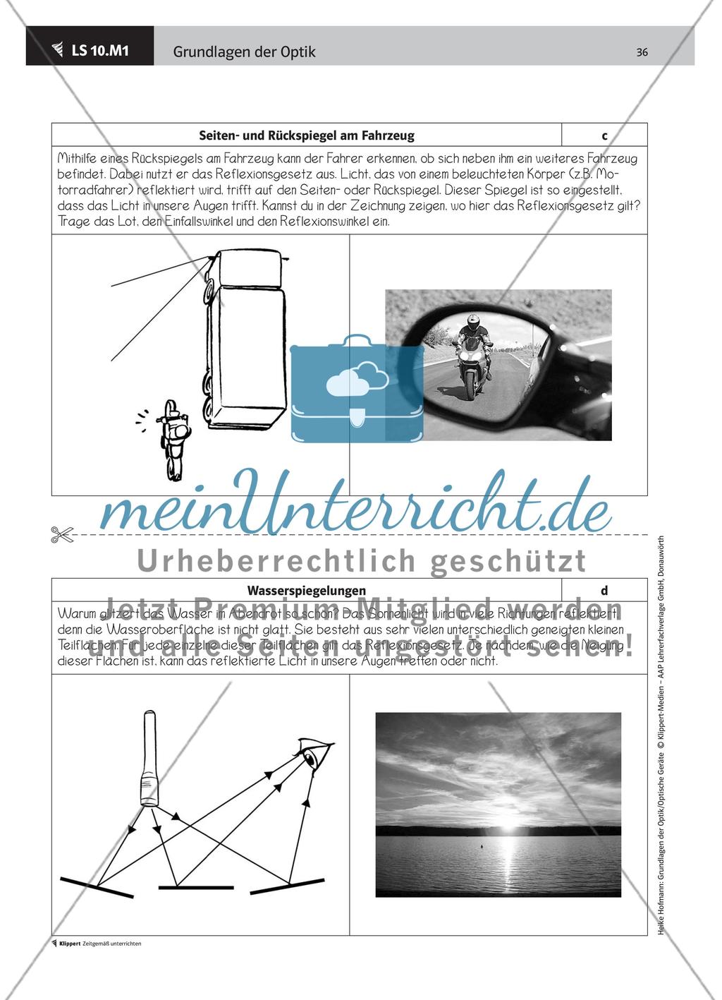 LS 10 Ein Plakat zu Beispielen der Reflexion und Brechung aus Umwelt und Technik gestalten Preview 4