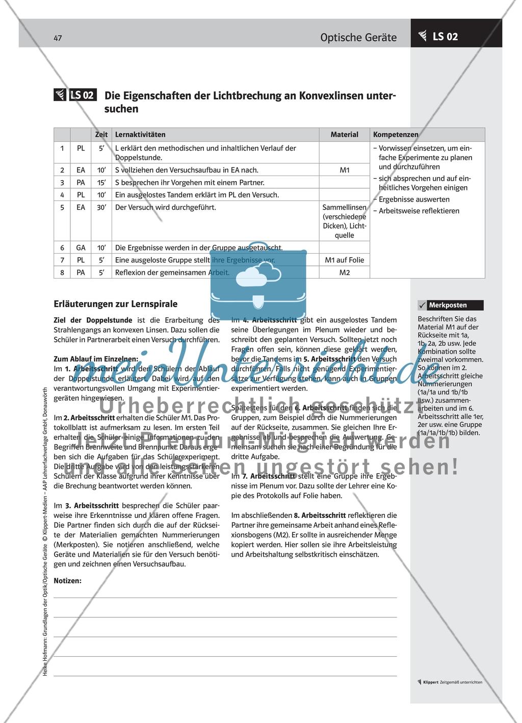 LS 02 Die Eigenschaften der Lichtbrechung an Konvexlinsen untersuchen Preview 1