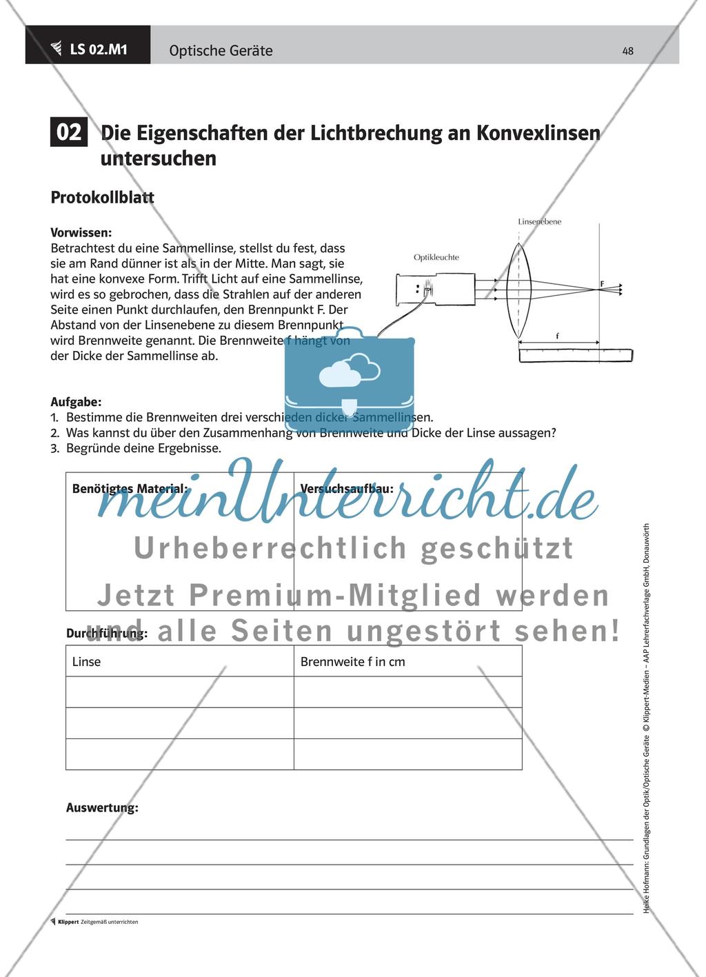 LS 02 Die Eigenschaften der Lichtbrechung an Konvexlinsen untersuchen Preview 2