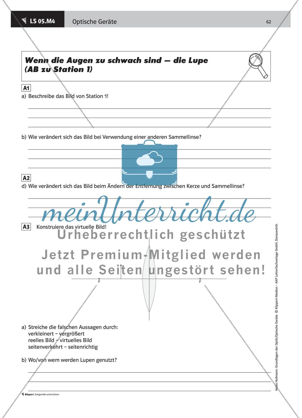 LS 05 Lernstationen zu optischen Geräten als „Praktikum“ durchführen Preview 10