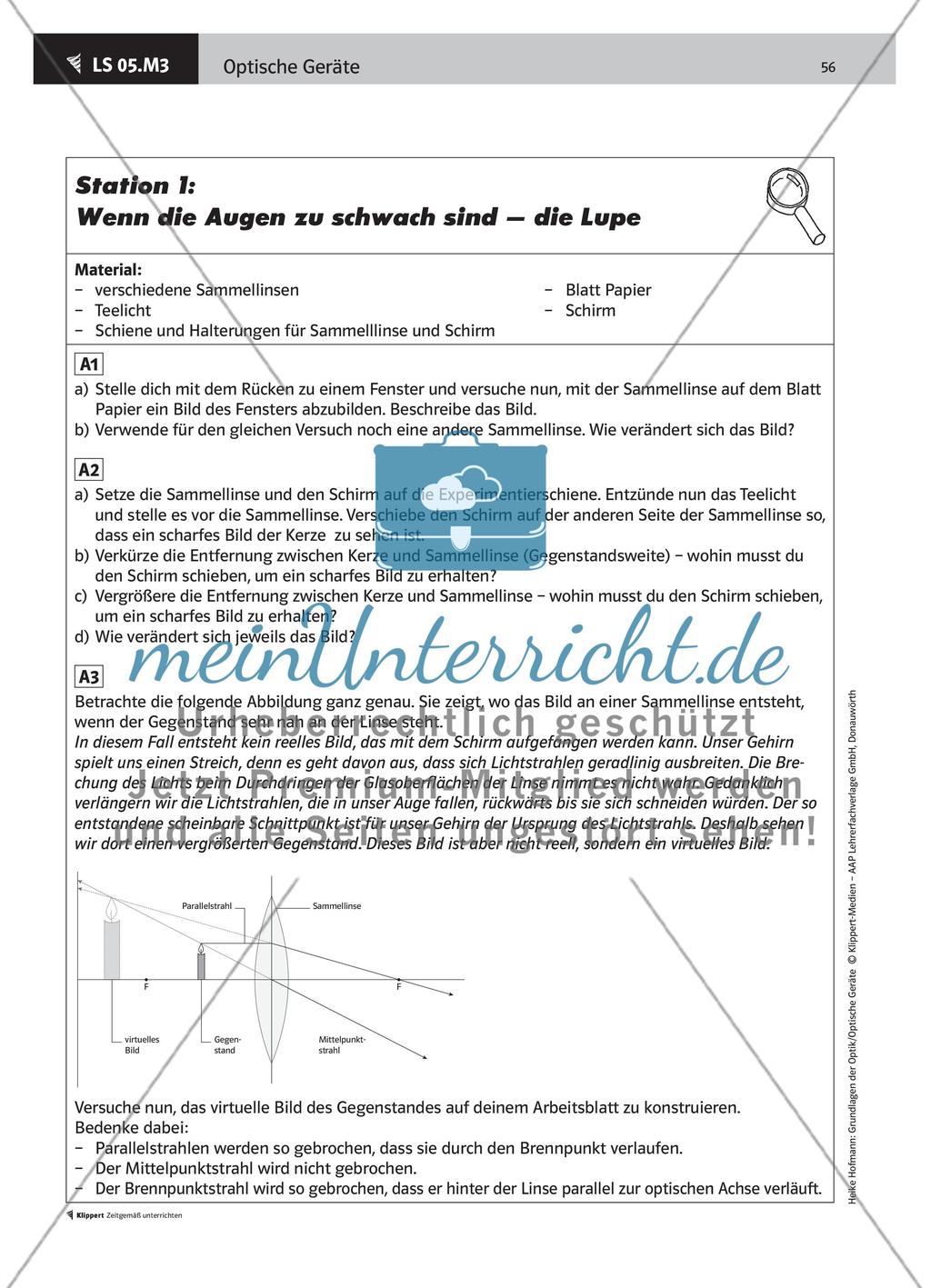 LS 05 Lernstationen zu optischen Geräten als „Praktikum“ durchführen Preview 4