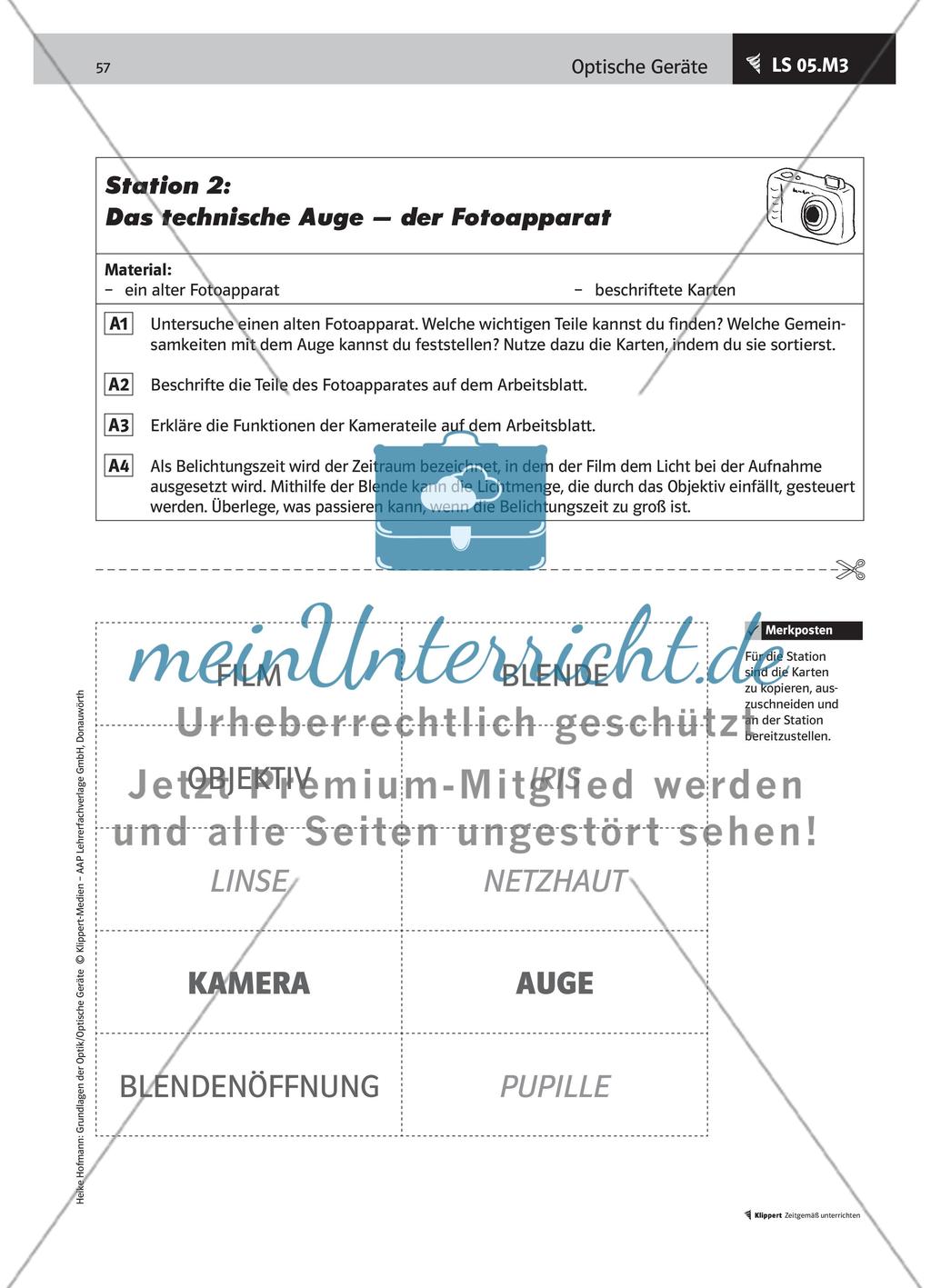 LS 05 Lernstationen zu optischen Geräten als „Praktikum“ durchführen Preview 5