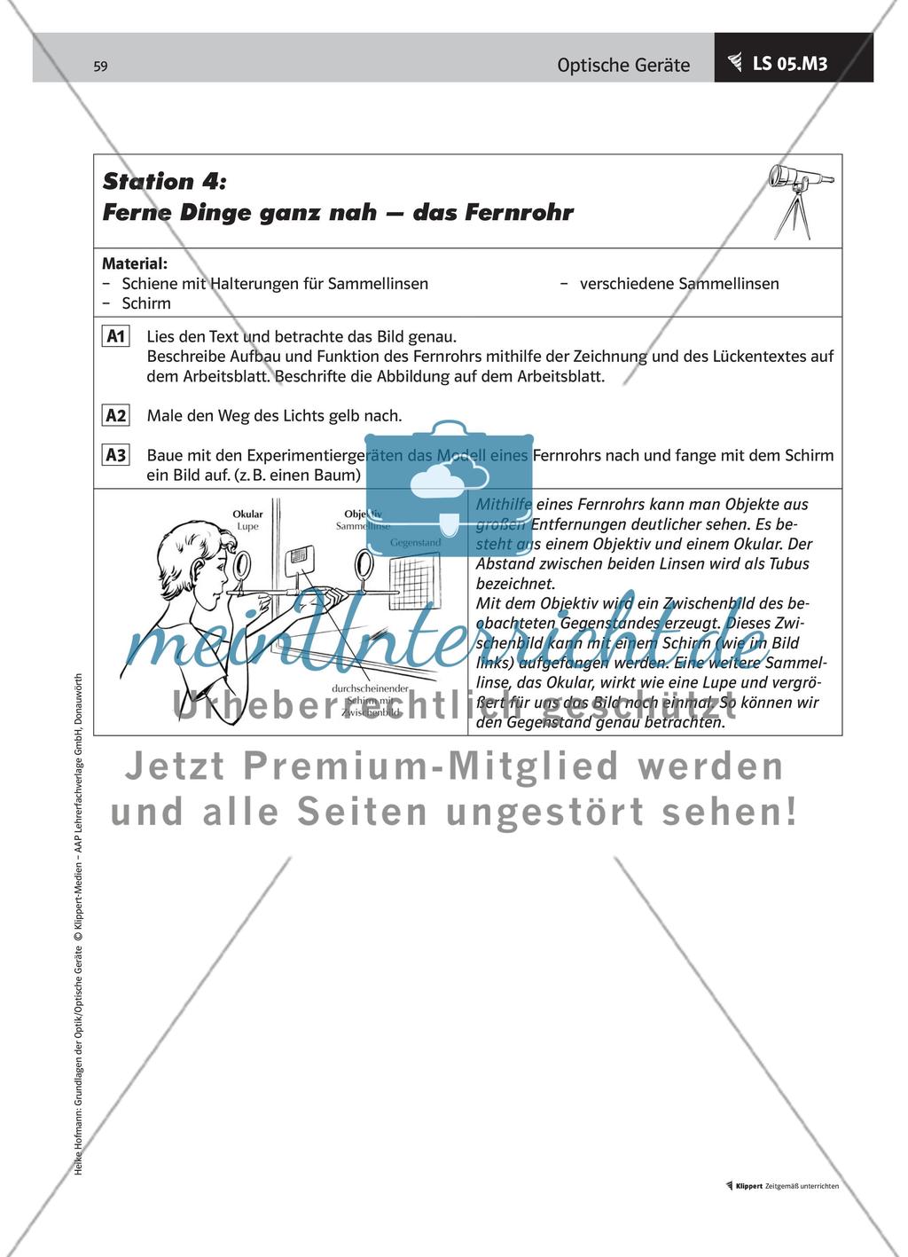 LS 05 Lernstationen zu optischen Geräten als „Praktikum“ durchführen Preview 7