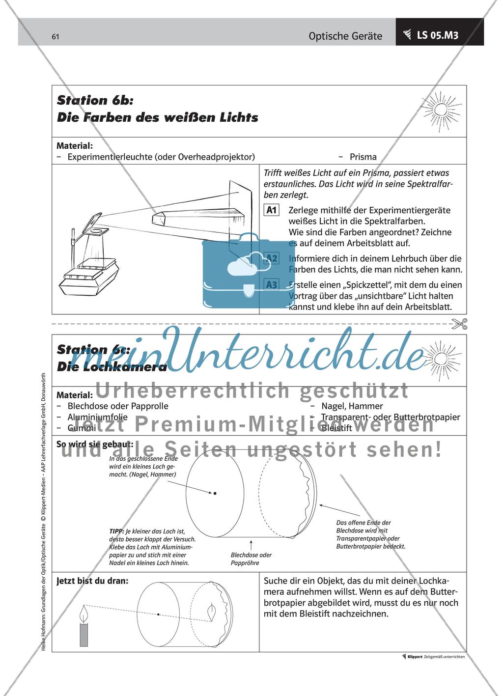LS 05 Lernstationen zu optischen Geräten als „Praktikum“ durchführen Preview 9
