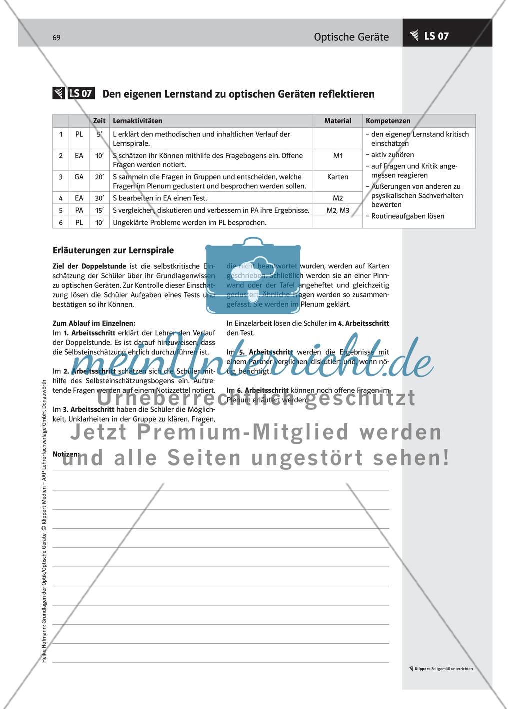 LS 07 Den eigenen Lernstand zu optischen Geräten reflektieren Preview 2