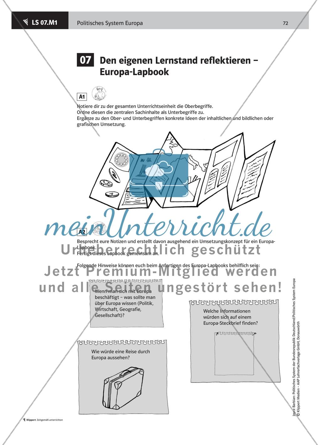 Den eigenen Lernstand reflektieren – Europa-Lapbook Preview 2