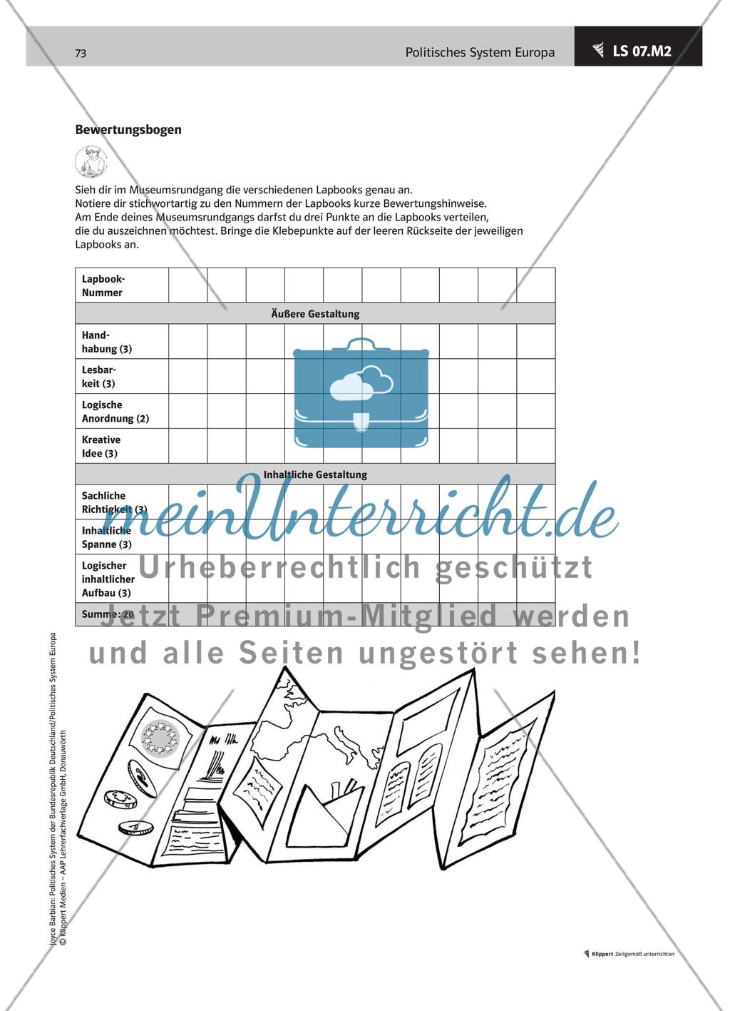 Den eigenen Lernstand reflektieren – Europa-Lapbook Preview 3